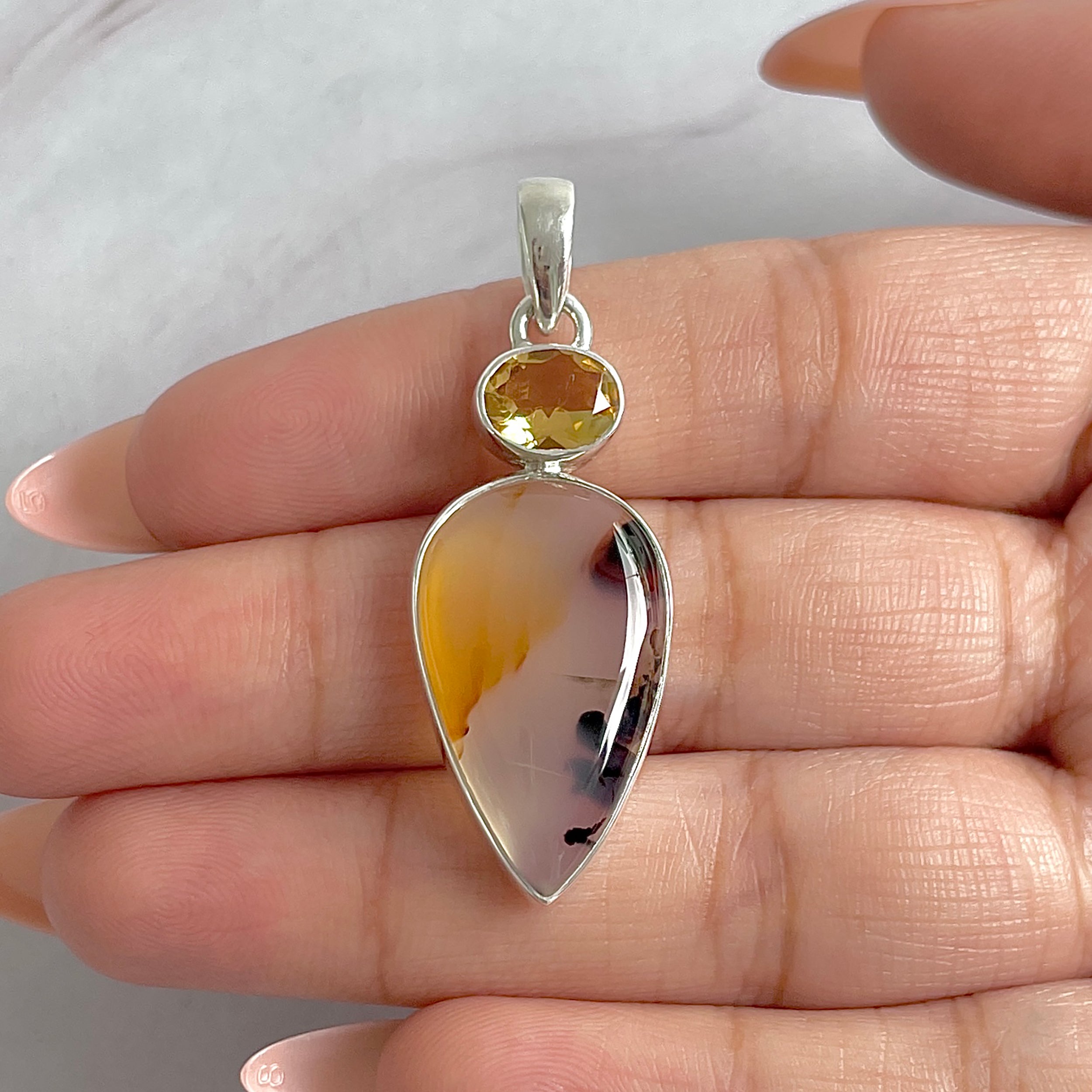 Montana Agate Pendant-(MTA-P-78.)