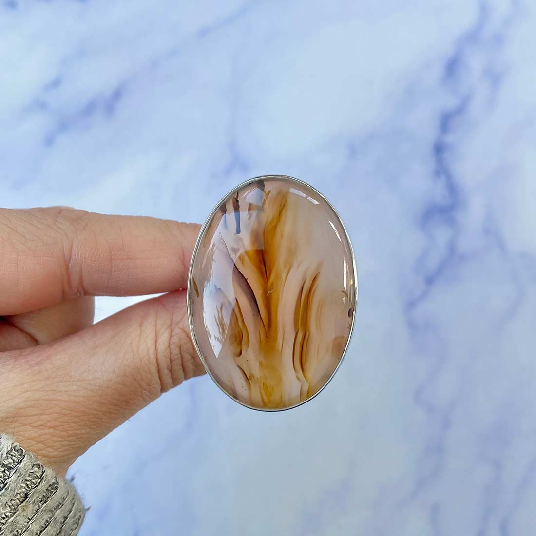 Montana Agate Ring Size 9-(MTA-R-9.)