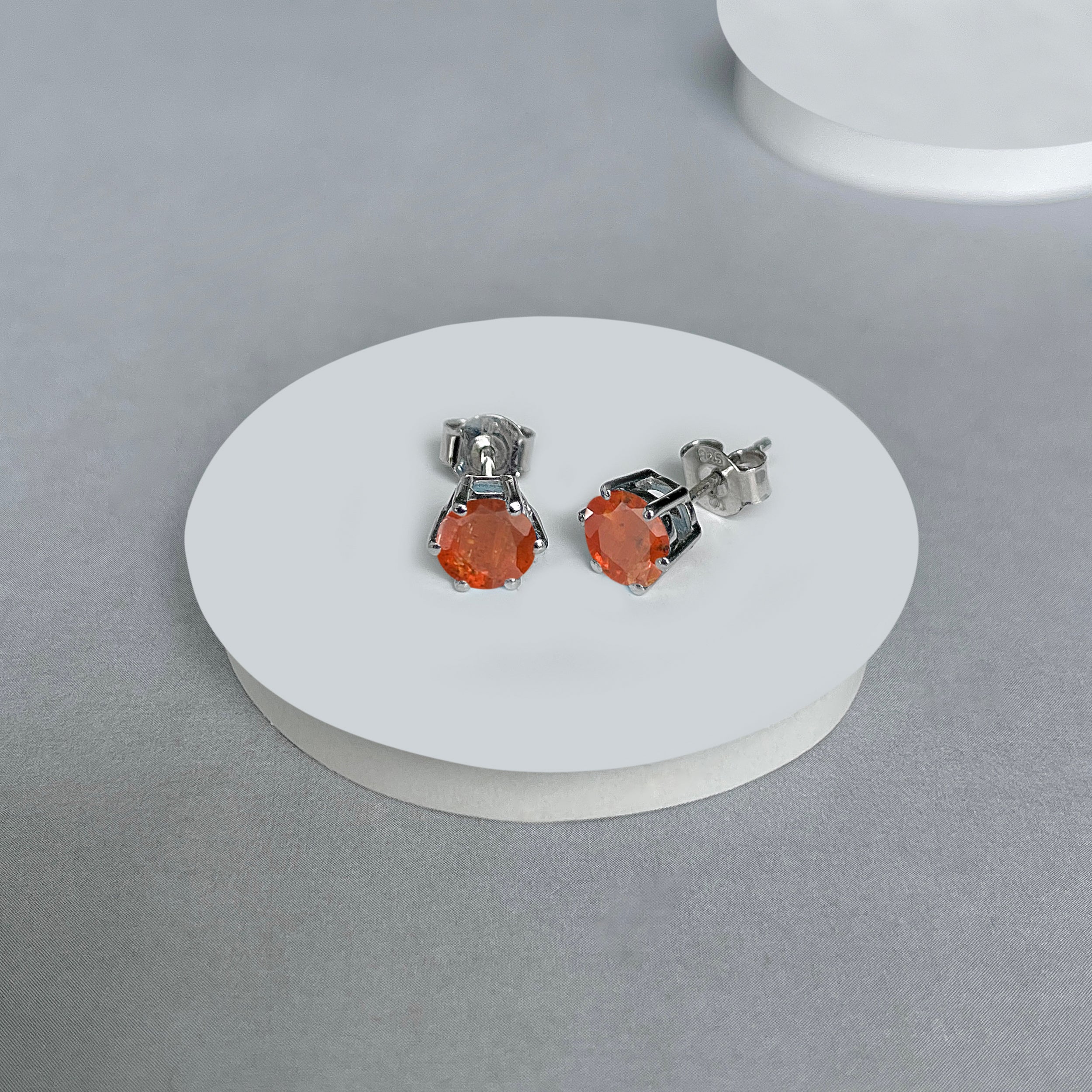 Orange Kyanite Stud Earrings-(OKY-SE-1024.)