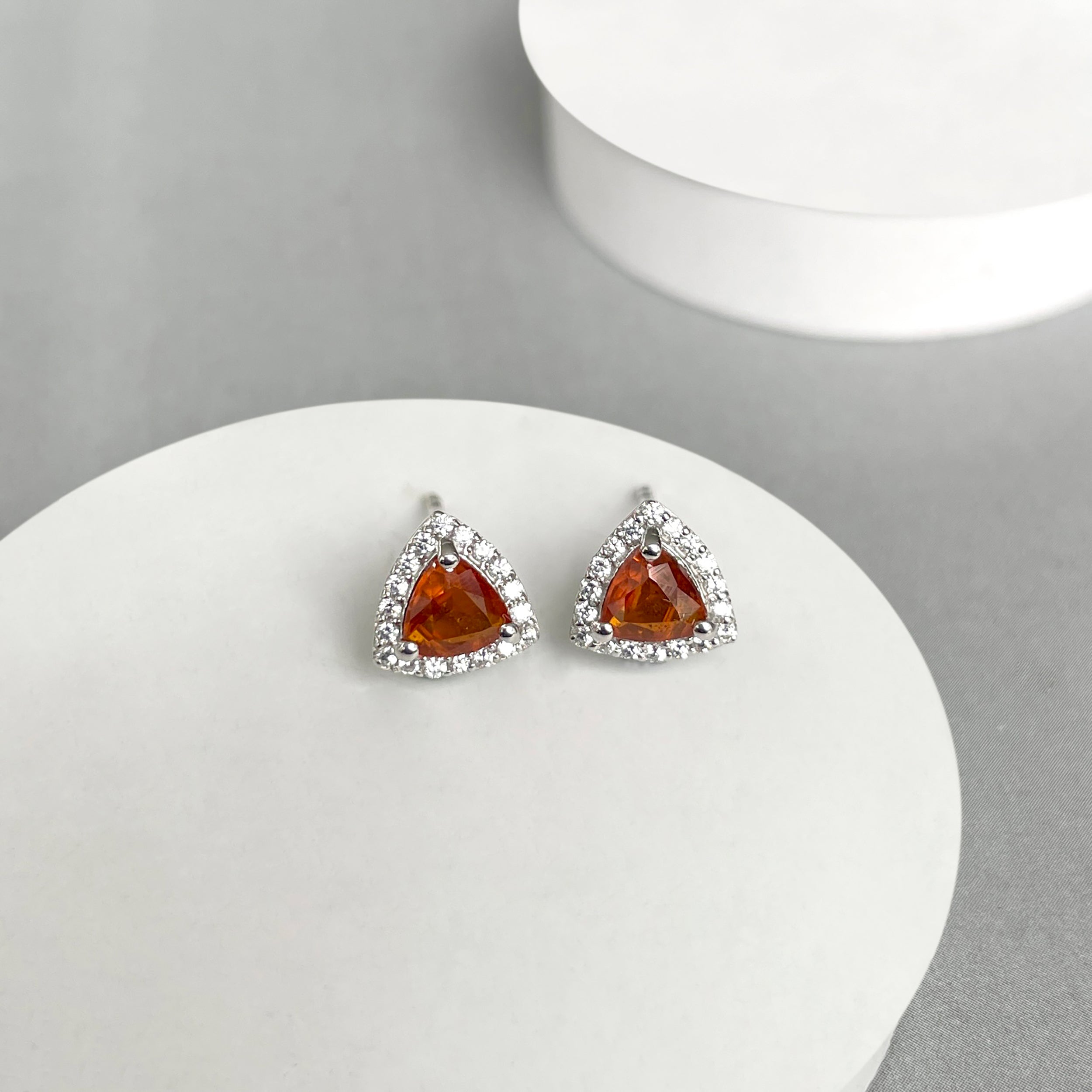 Orange Kyanite Stud Earrings-(OKY-SE-1269.)