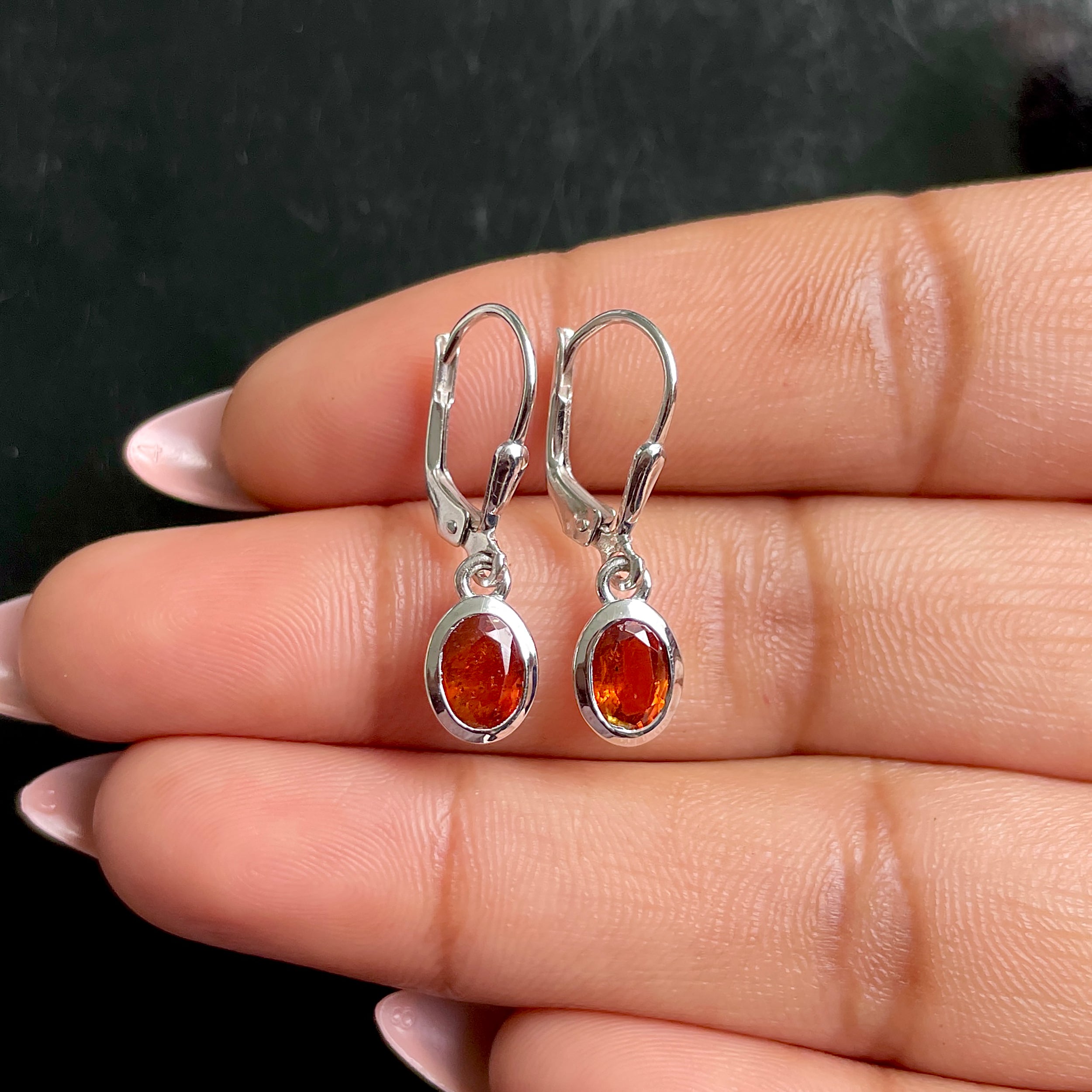 Orange Kyanite Leverback Earrings-(OKY-SE-1316.)