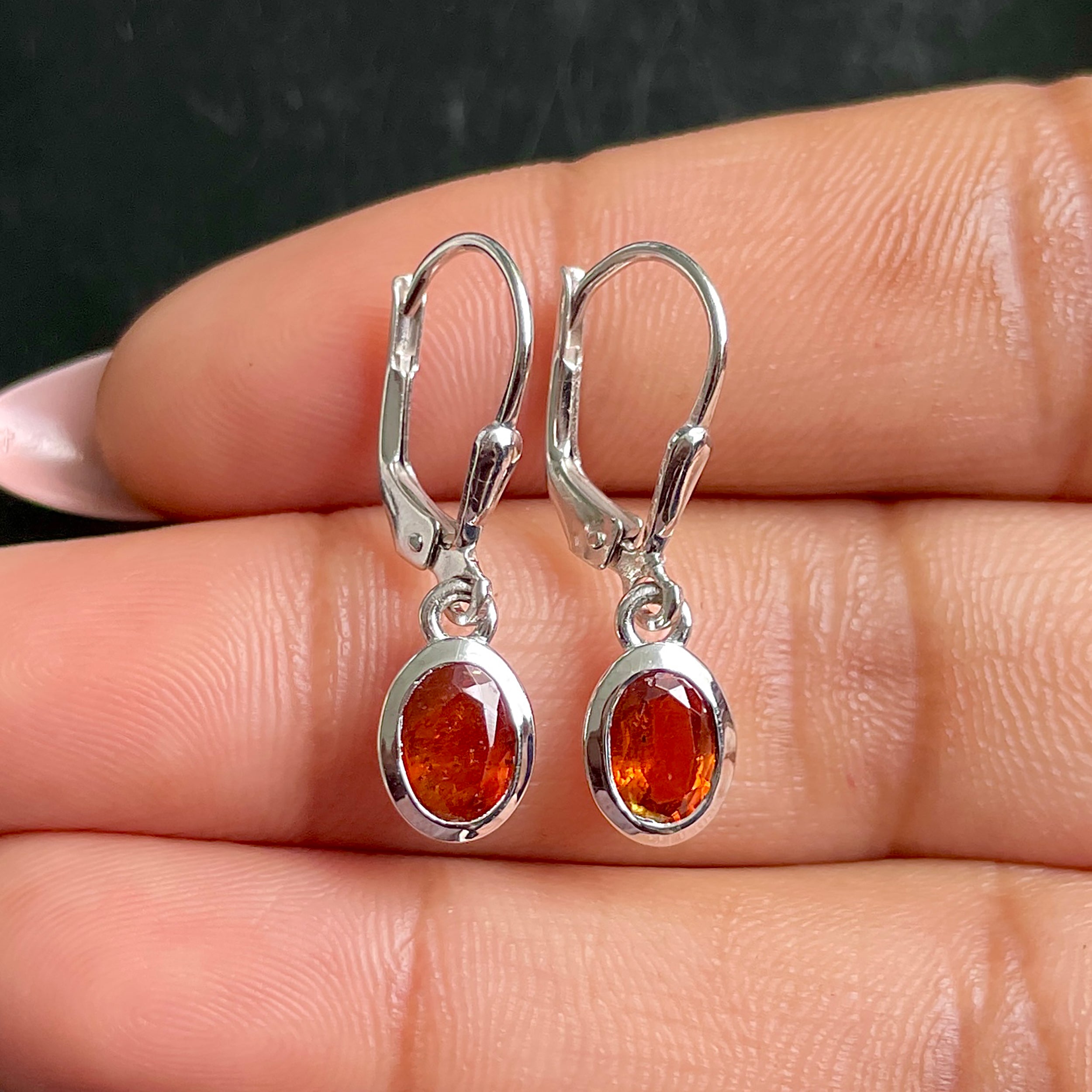 Orange Kyanite Leverback Earrings-(OKY-SE-1316.)