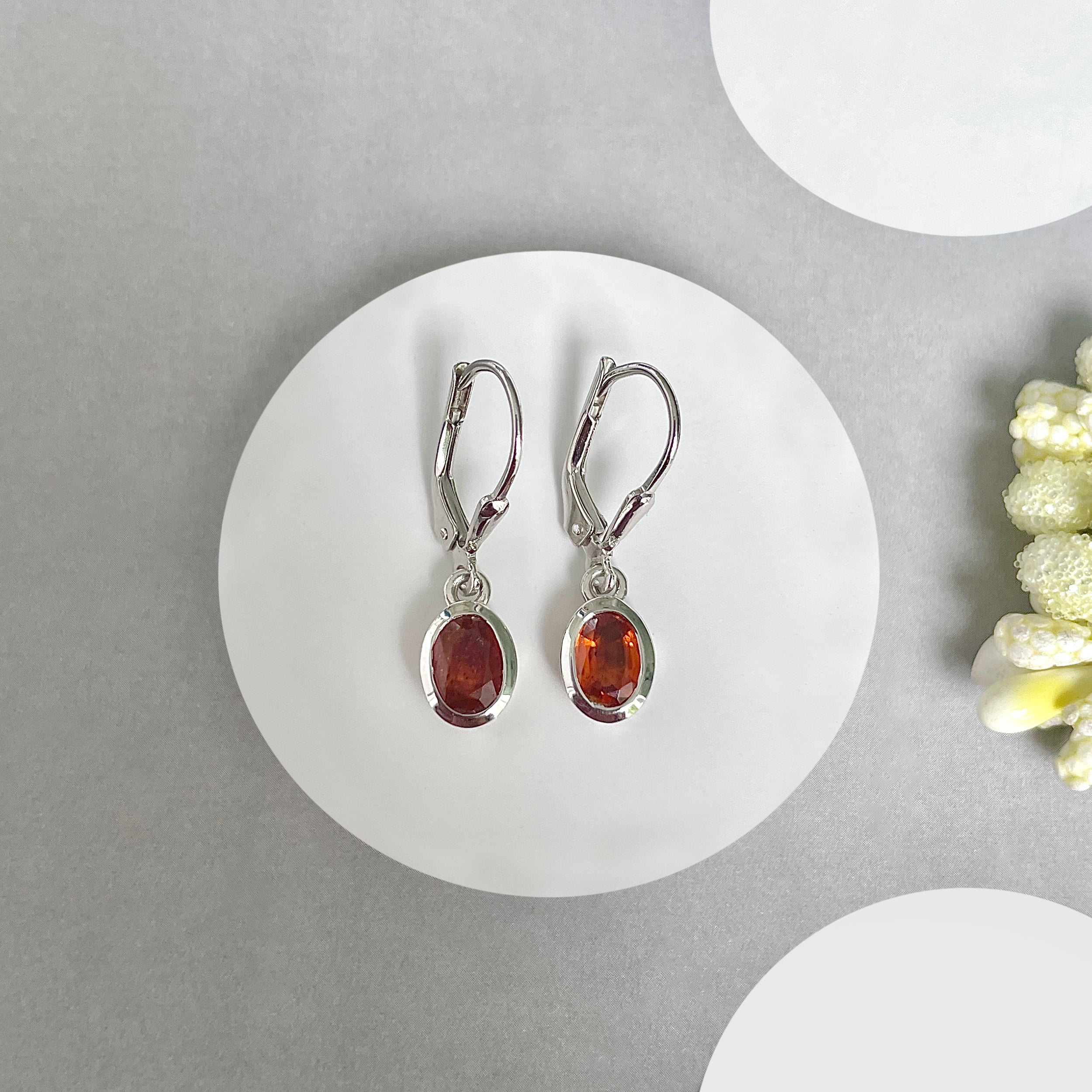 Orange Kyanite Leverback Earrings-(OKY-SE-1316.)