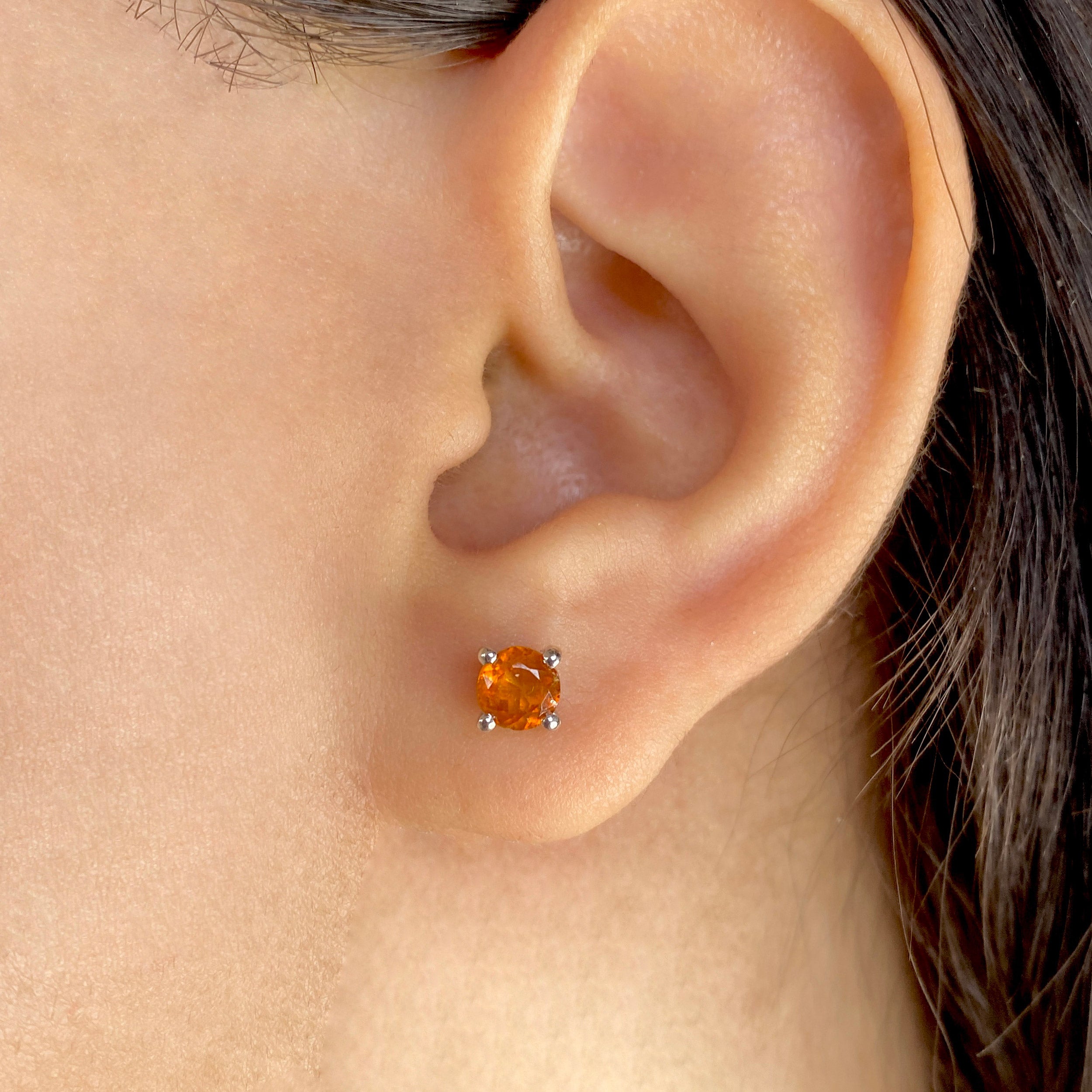 Orange Kyanite Stud Earrings-(OKY-SE-1321.)