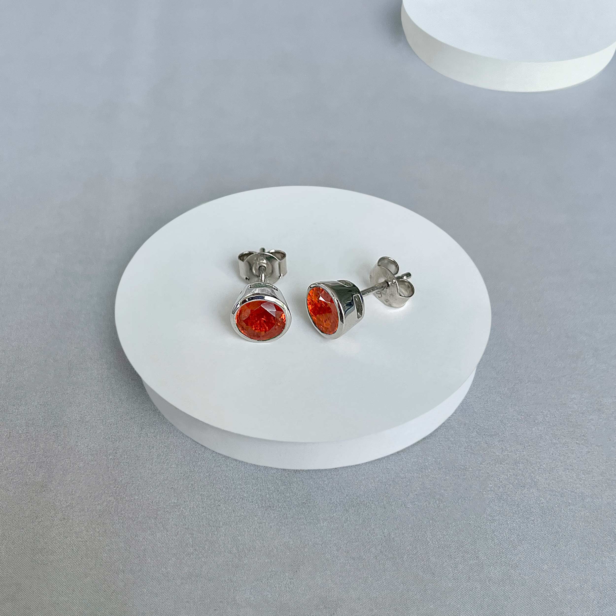 Orange Kyanite Stud Earrings-(OKY-SE-1426.)