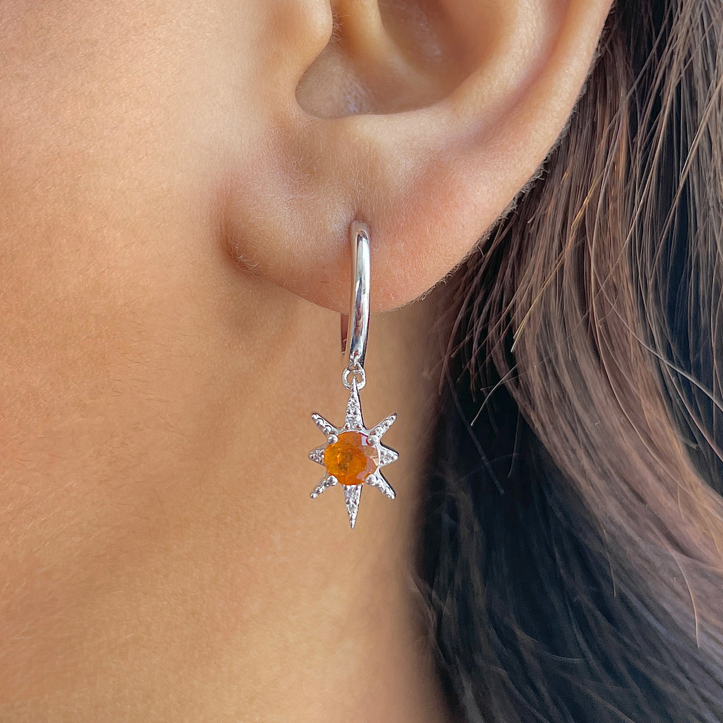 Orange Kyanite Earrings-(OKY-SE-1470.)