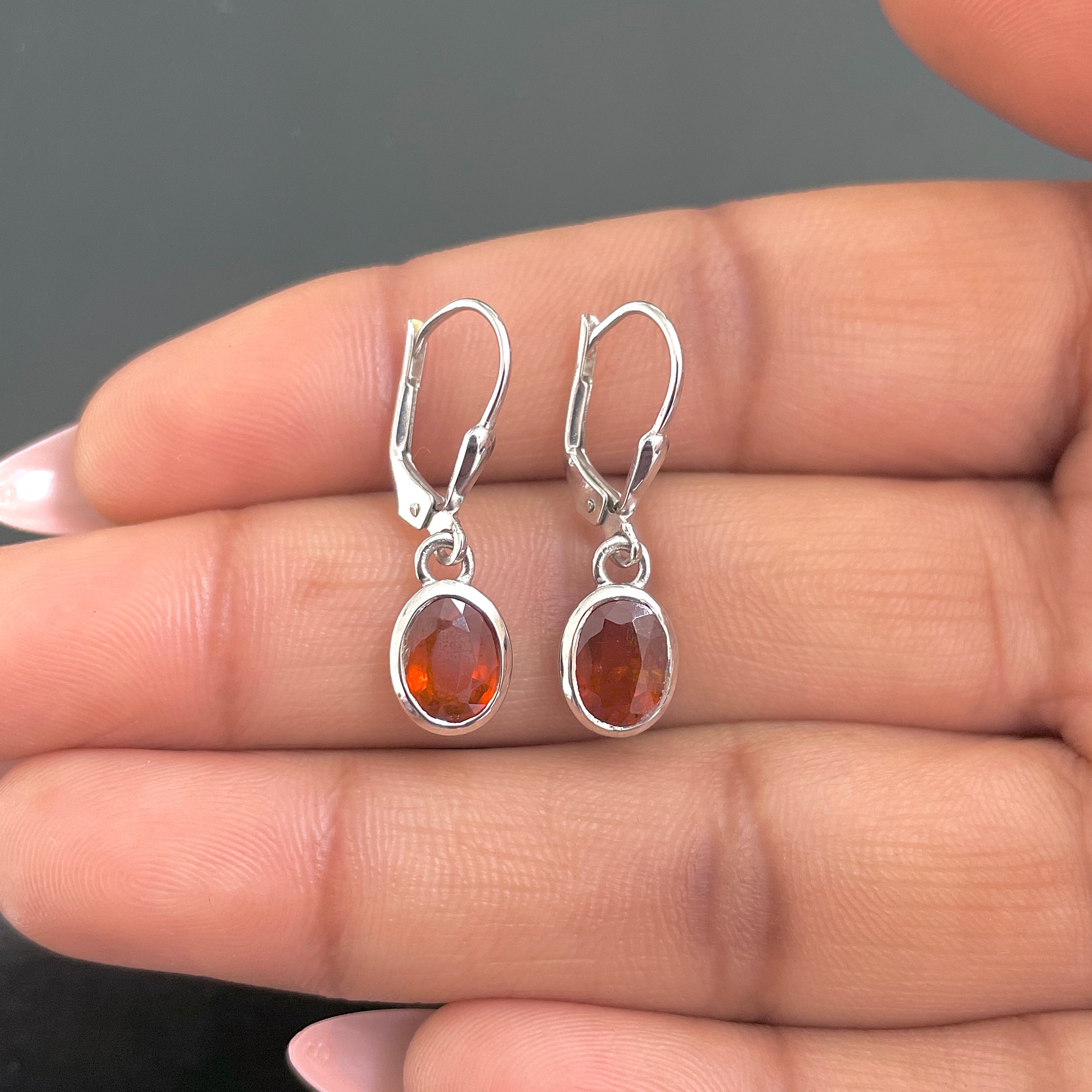 Orange Kyanite Leverback Earrings-(OKY-SE-547.)