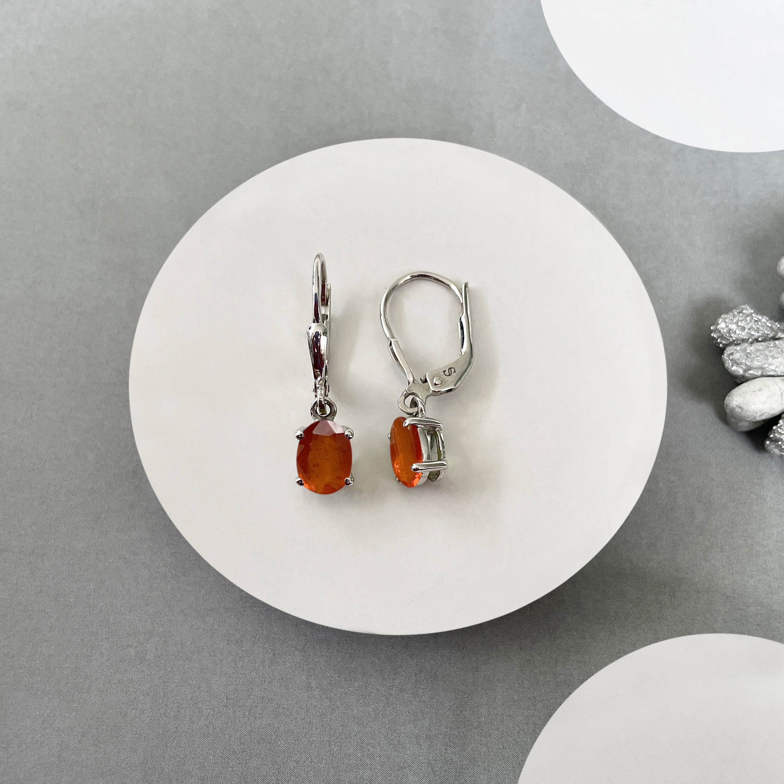 Orange Kyanite Leverback Earrings-(OKY-SE-670.)