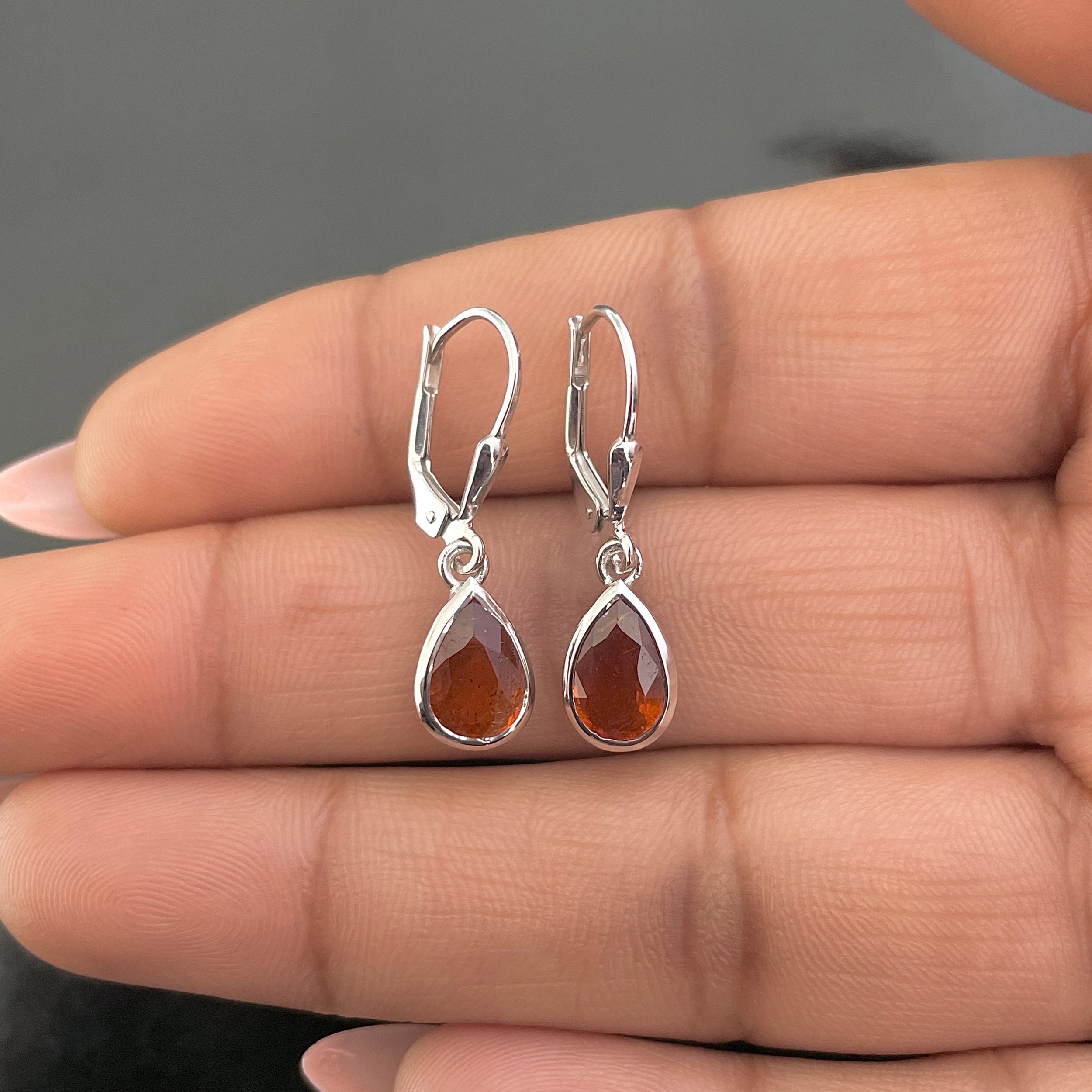 Orange Kyanite Leverback Earrings-(OKY-SE-679.)