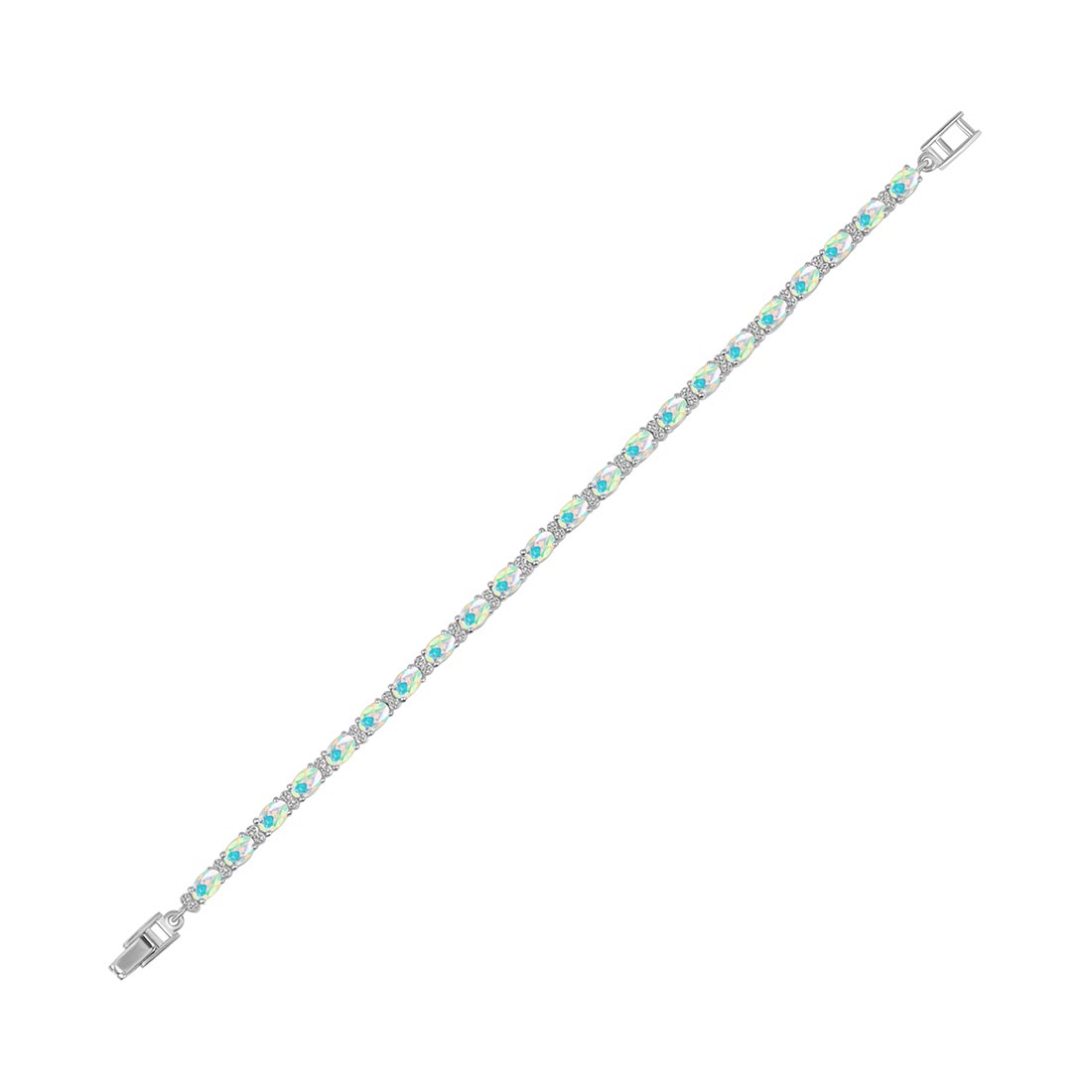Opal & White Topaz Bracelet-(OPL-SB-109.)