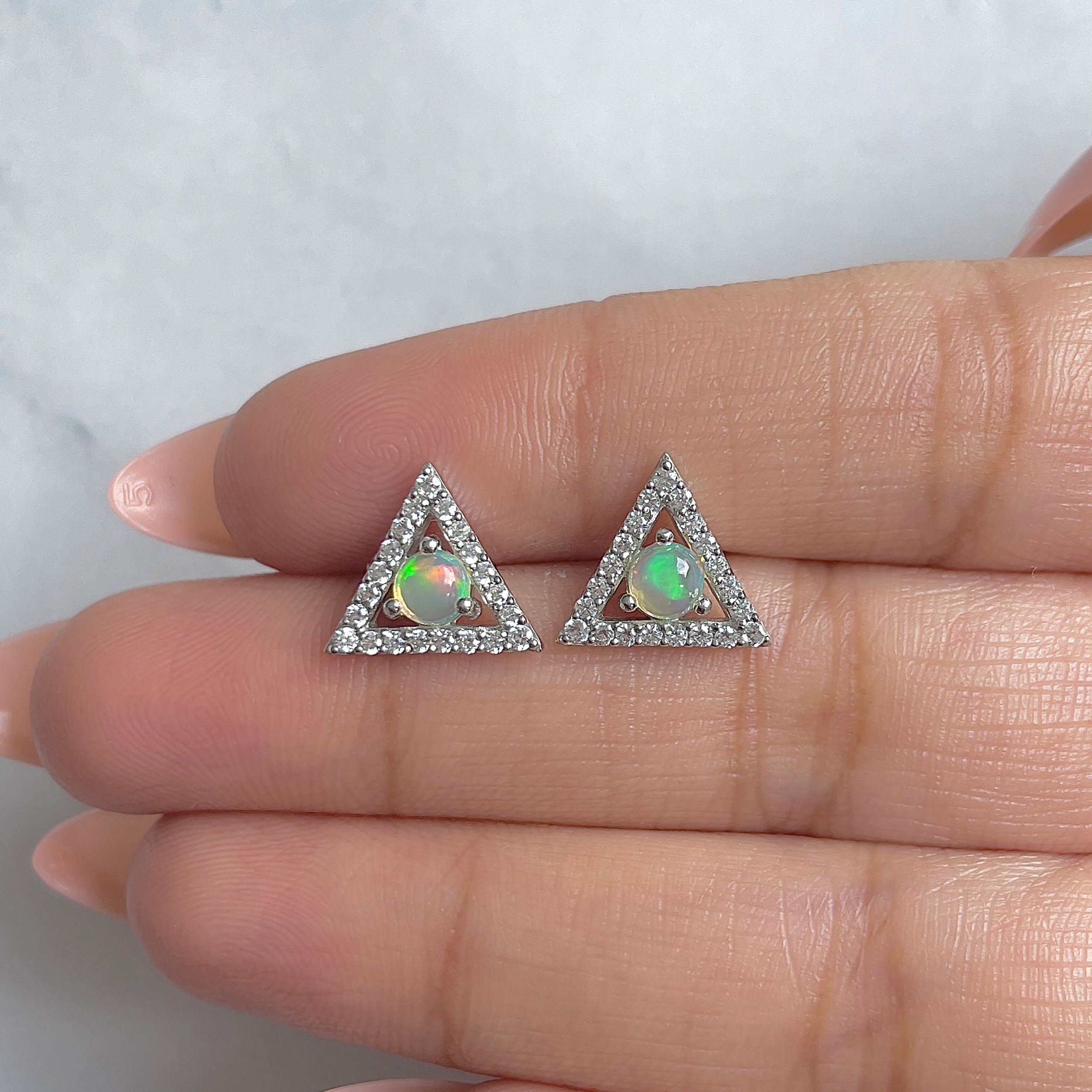 Opal Earring-(OPL-RDE-848.)