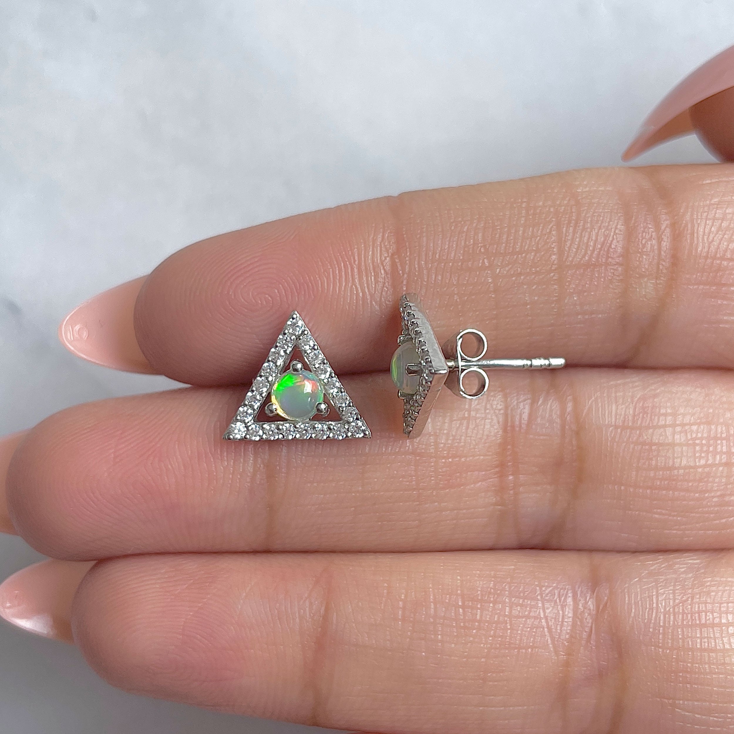 Opal Earring-(OPL-RDE-848.)