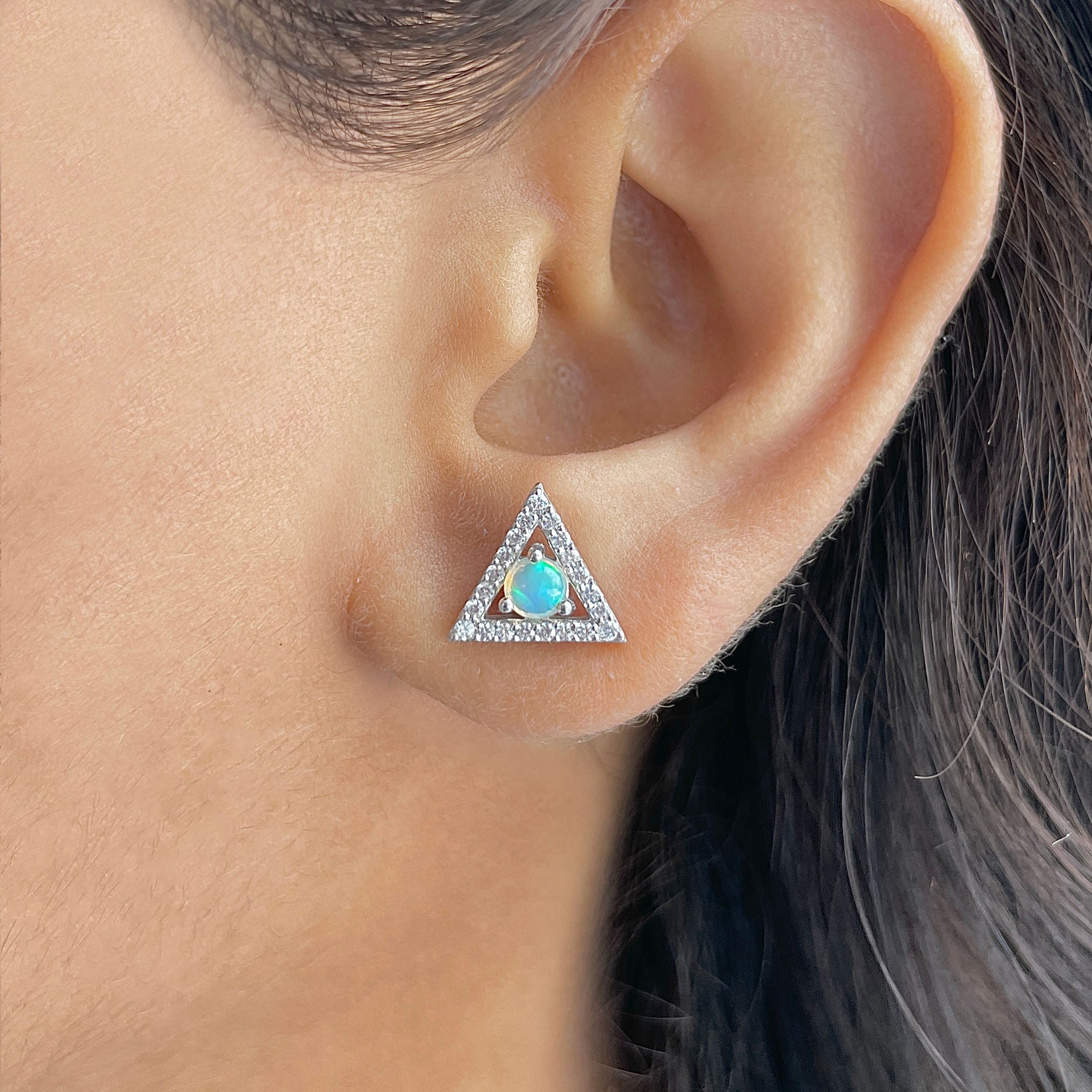 Opal Earring-(OPL-RDE-848.)