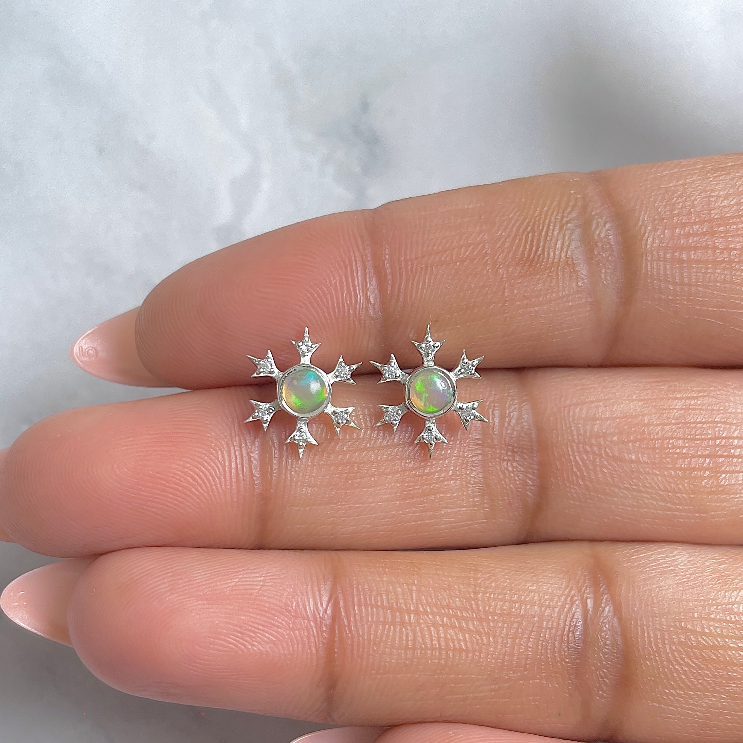 Opal Earring-(OPL-RDE-854.)