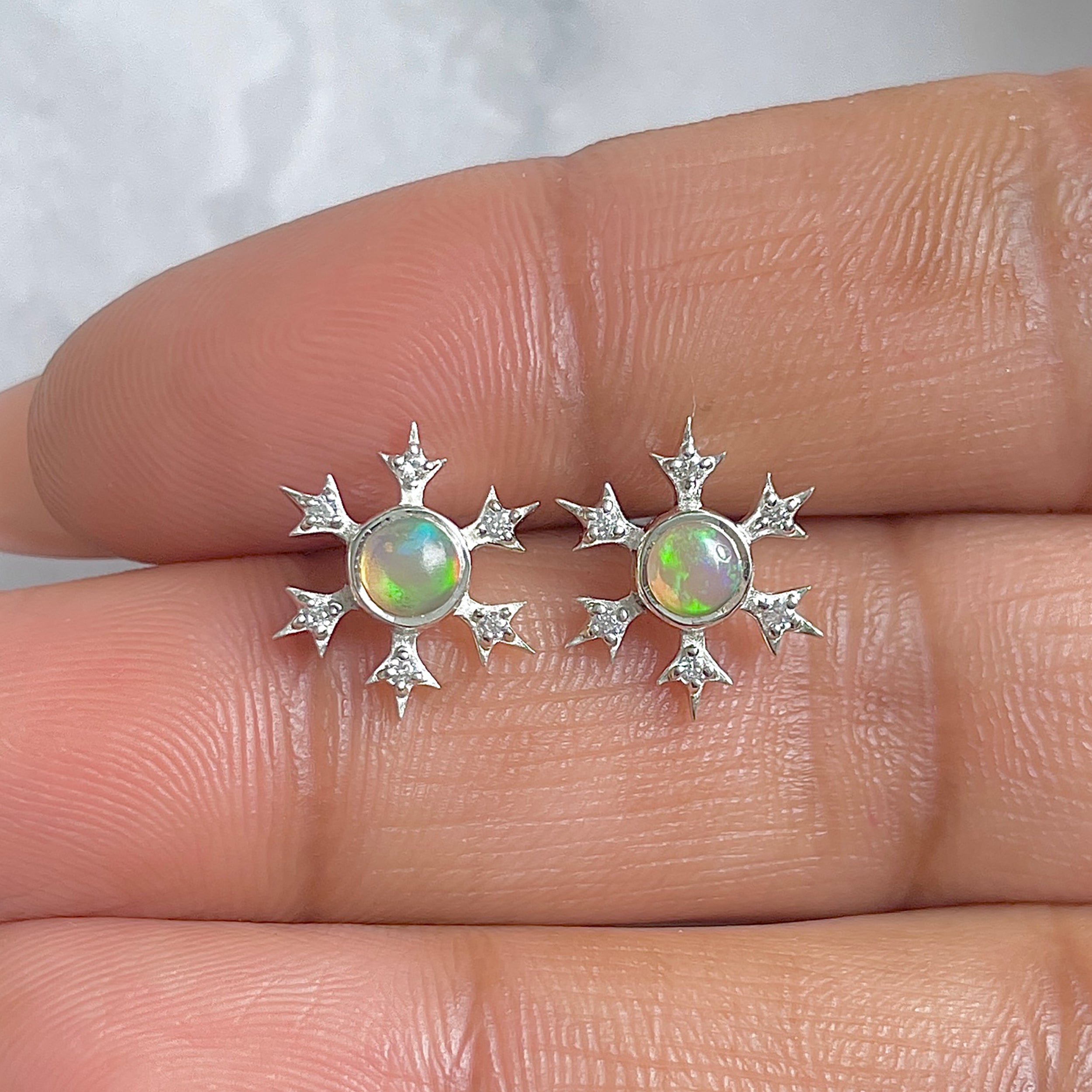 Opal Earring-(OPL-RDE-854.)