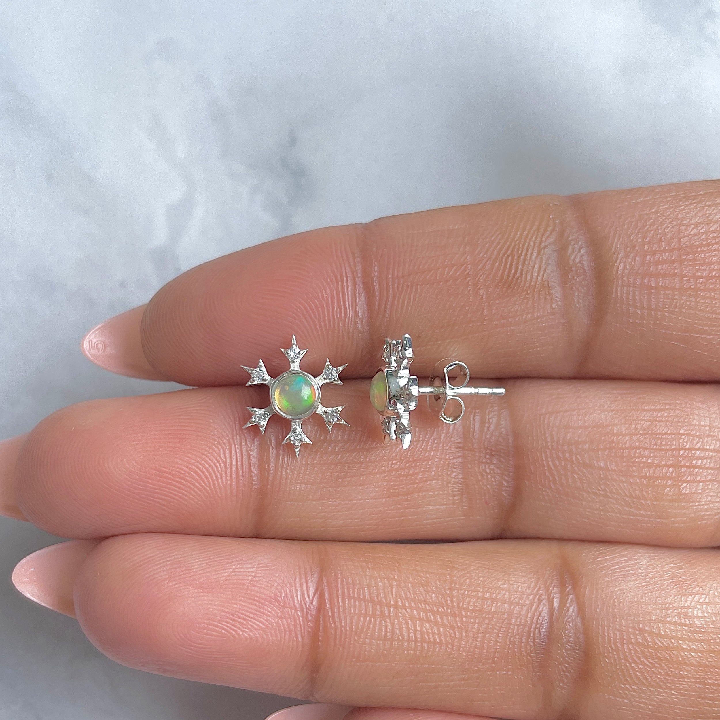 Opal Earring-(OPL-RDE-854.)