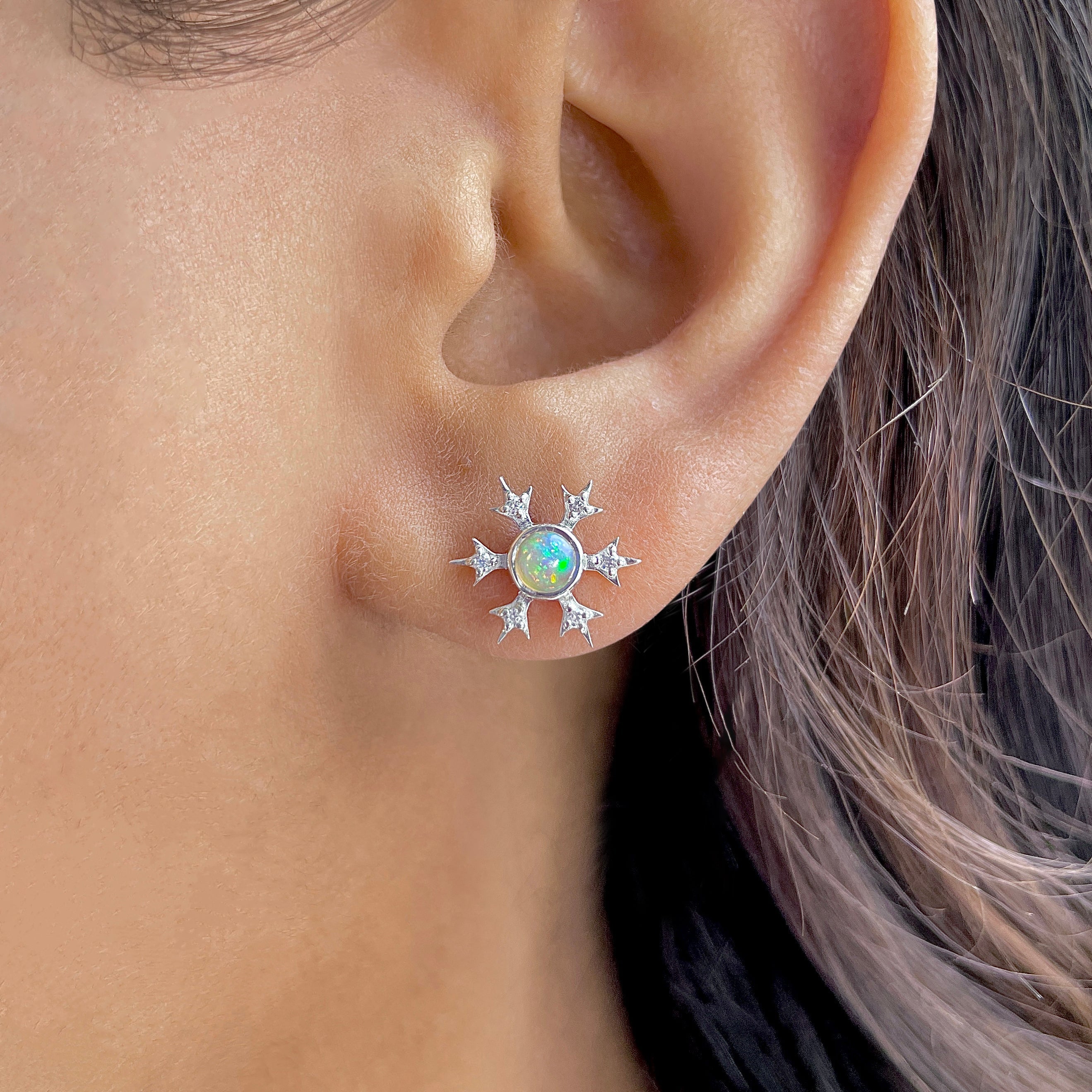 Opal Earring-(OPL-RDE-854.)