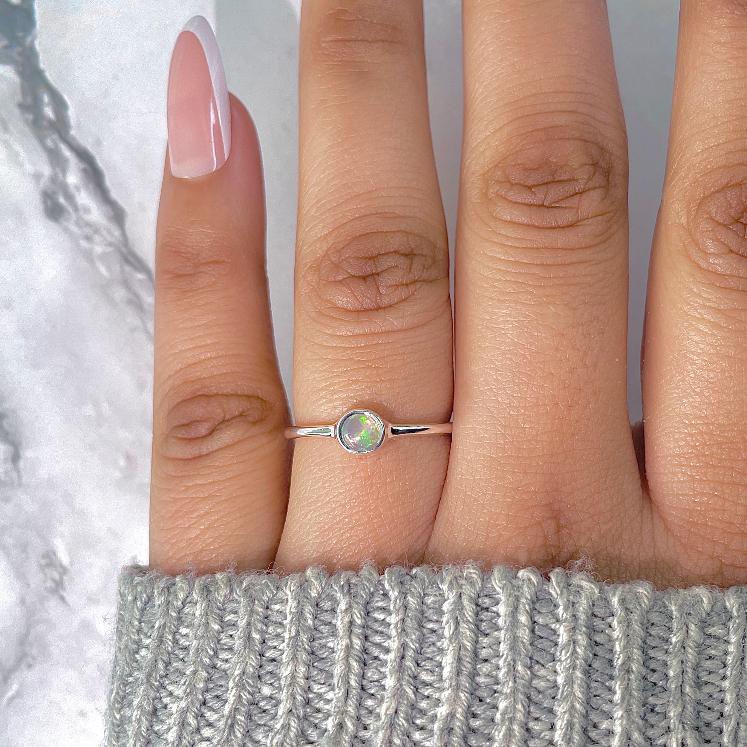 Dainty Opal Rings | Buy Sterling Silver Opal Rings in USA – Sagacia Jewelry