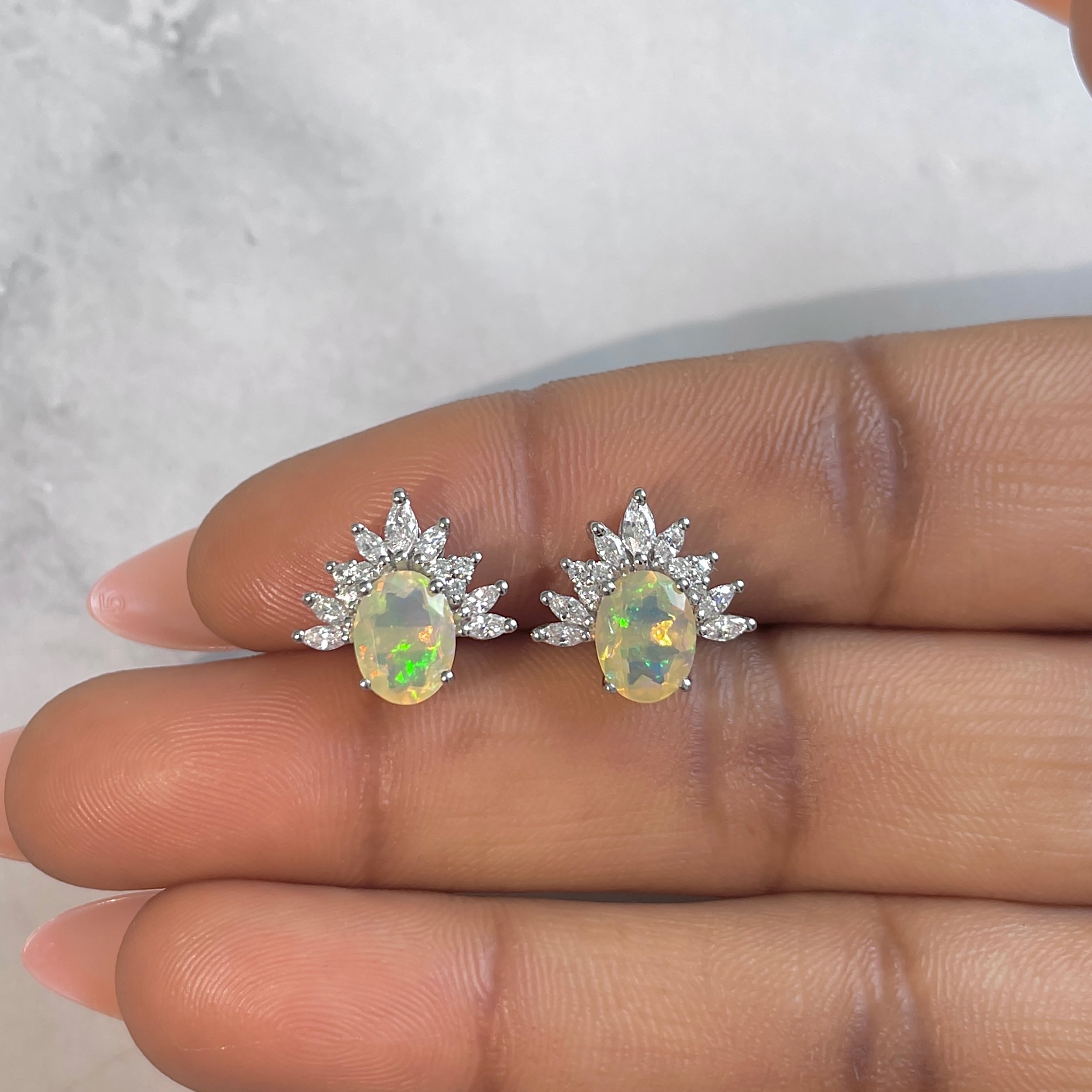 Opal Earring-(OPL-RE-71.)
