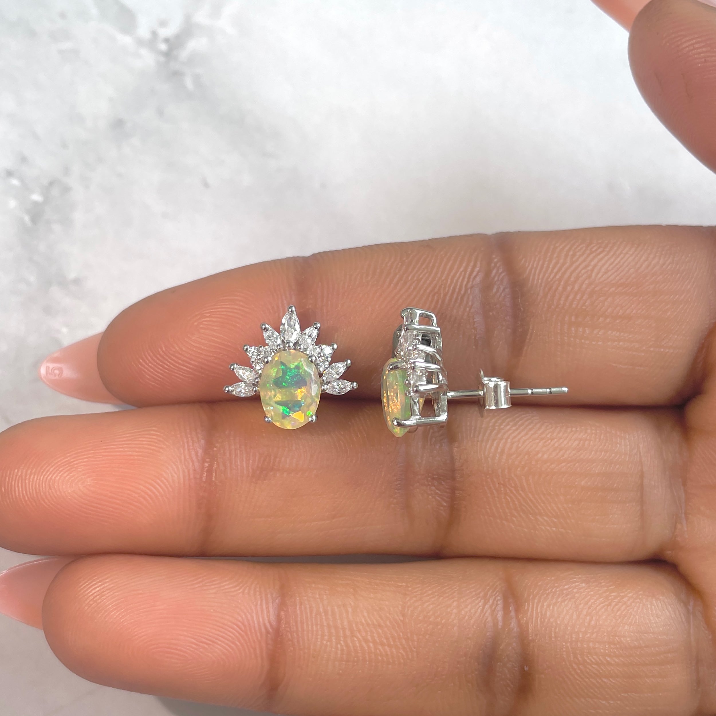 Opal Earring-(OPL-RE-71.)