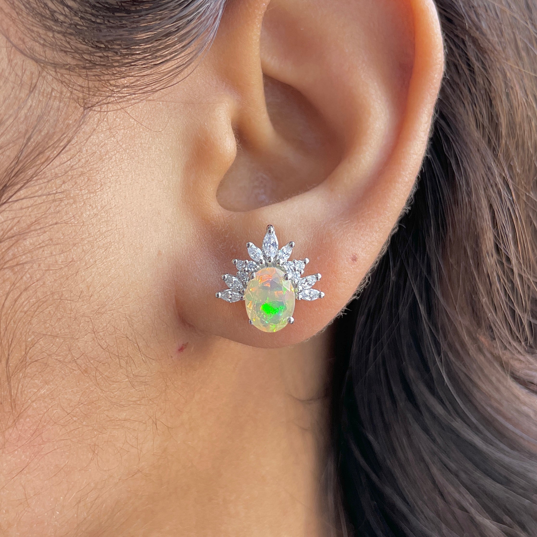 Opal Earring-(OPL-RE-71.)