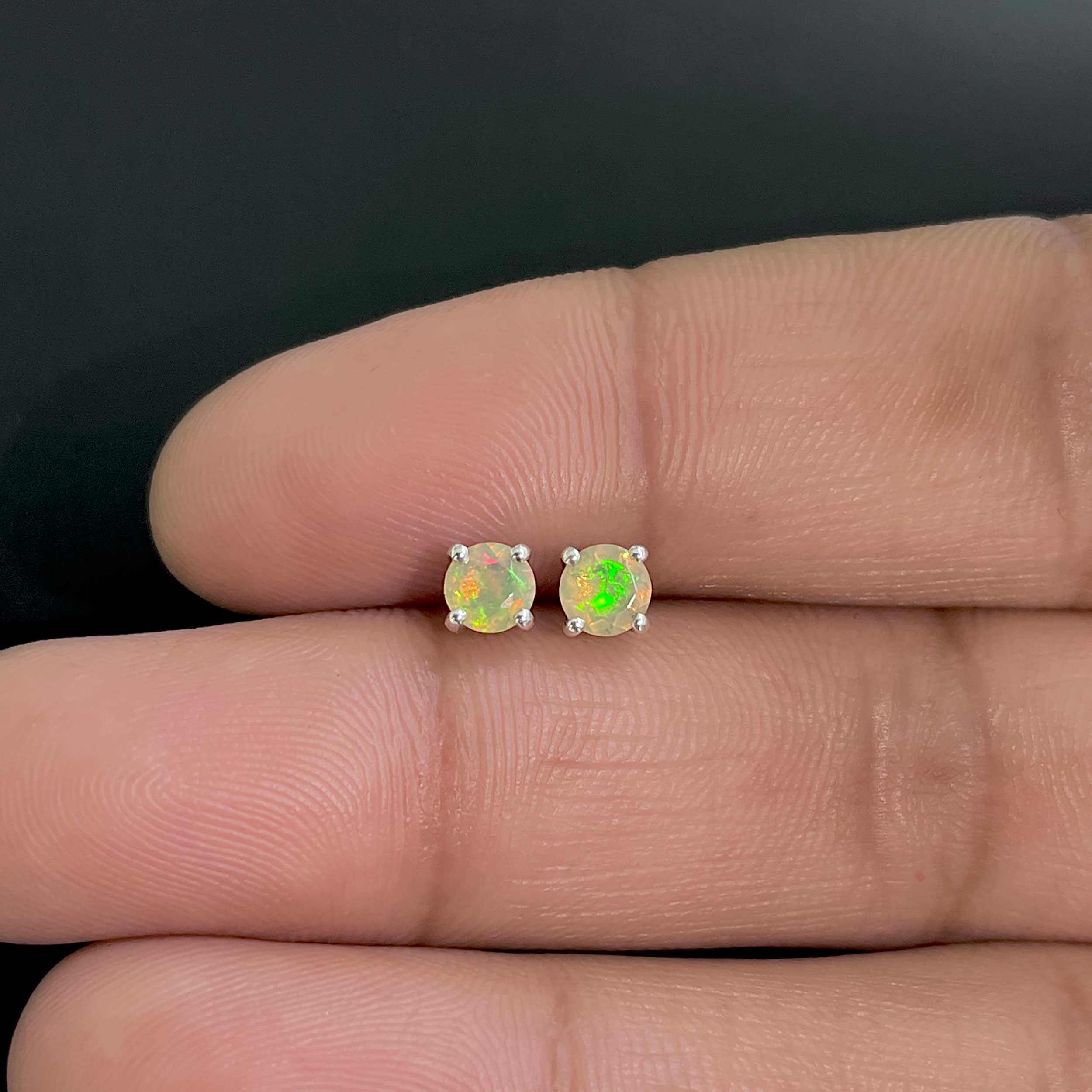 Opal Stud Earrings-(OPL-SE-1023.)