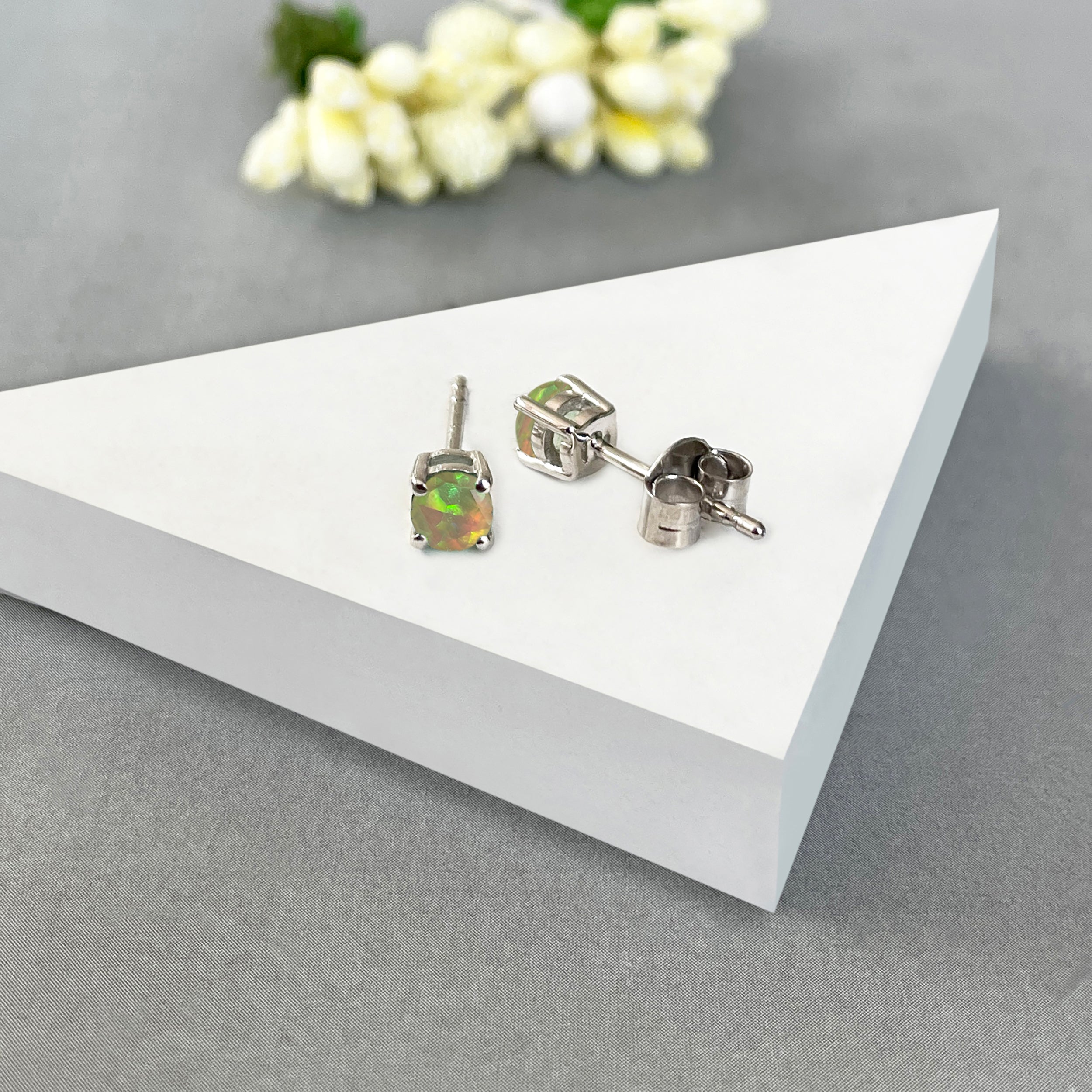 Opal Stud Earring-(OPL-SE-1023.)