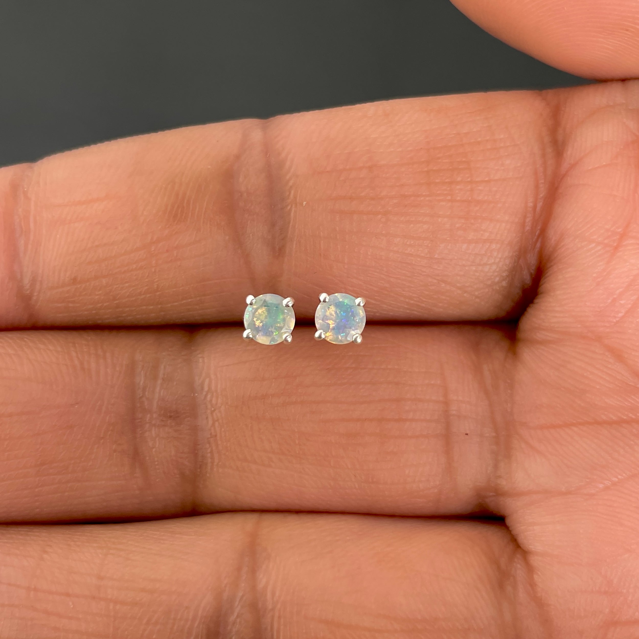 Opal Stud Earring-(OPL-SE-1023.)