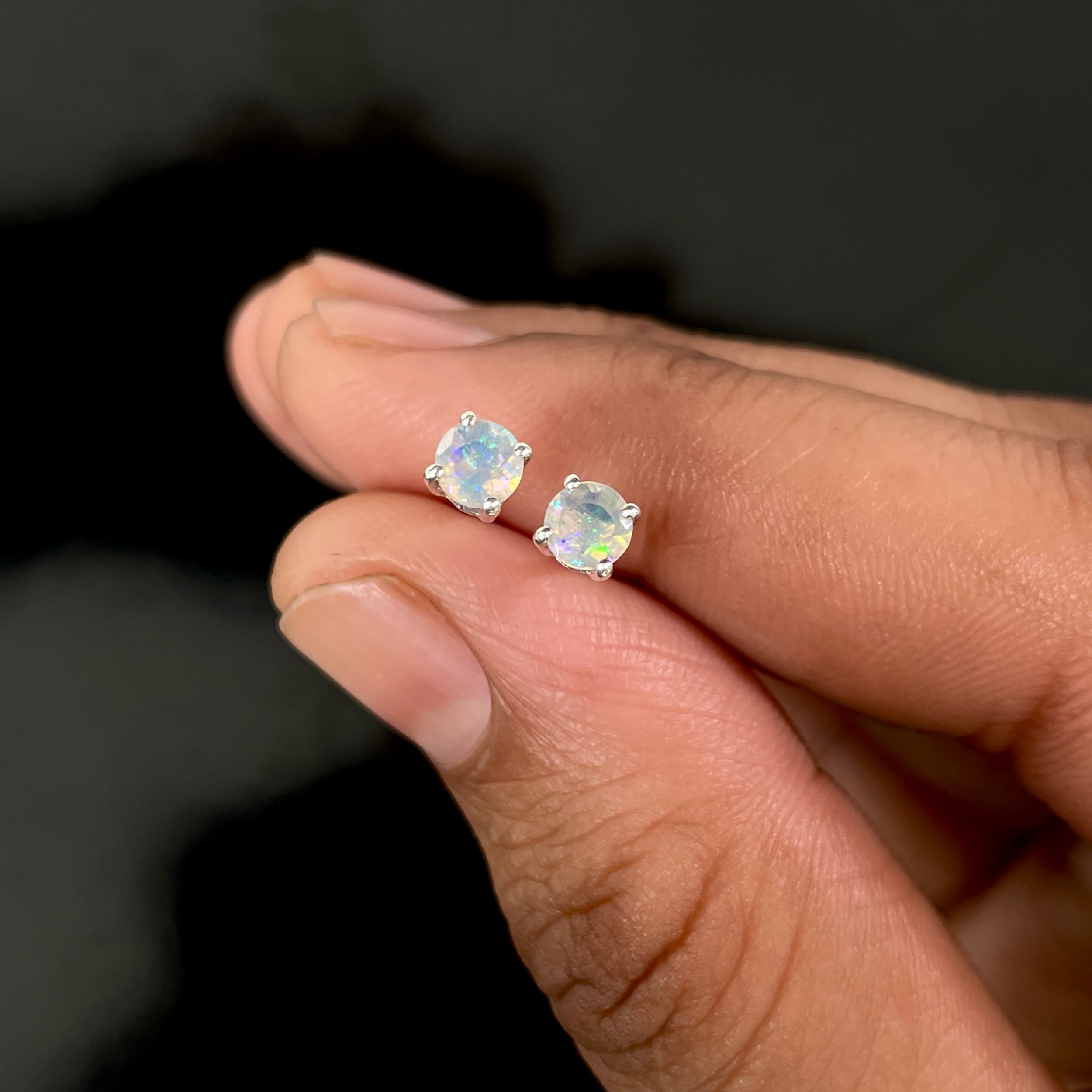 Opal Stud Earring-(OPL-SE-1023.)