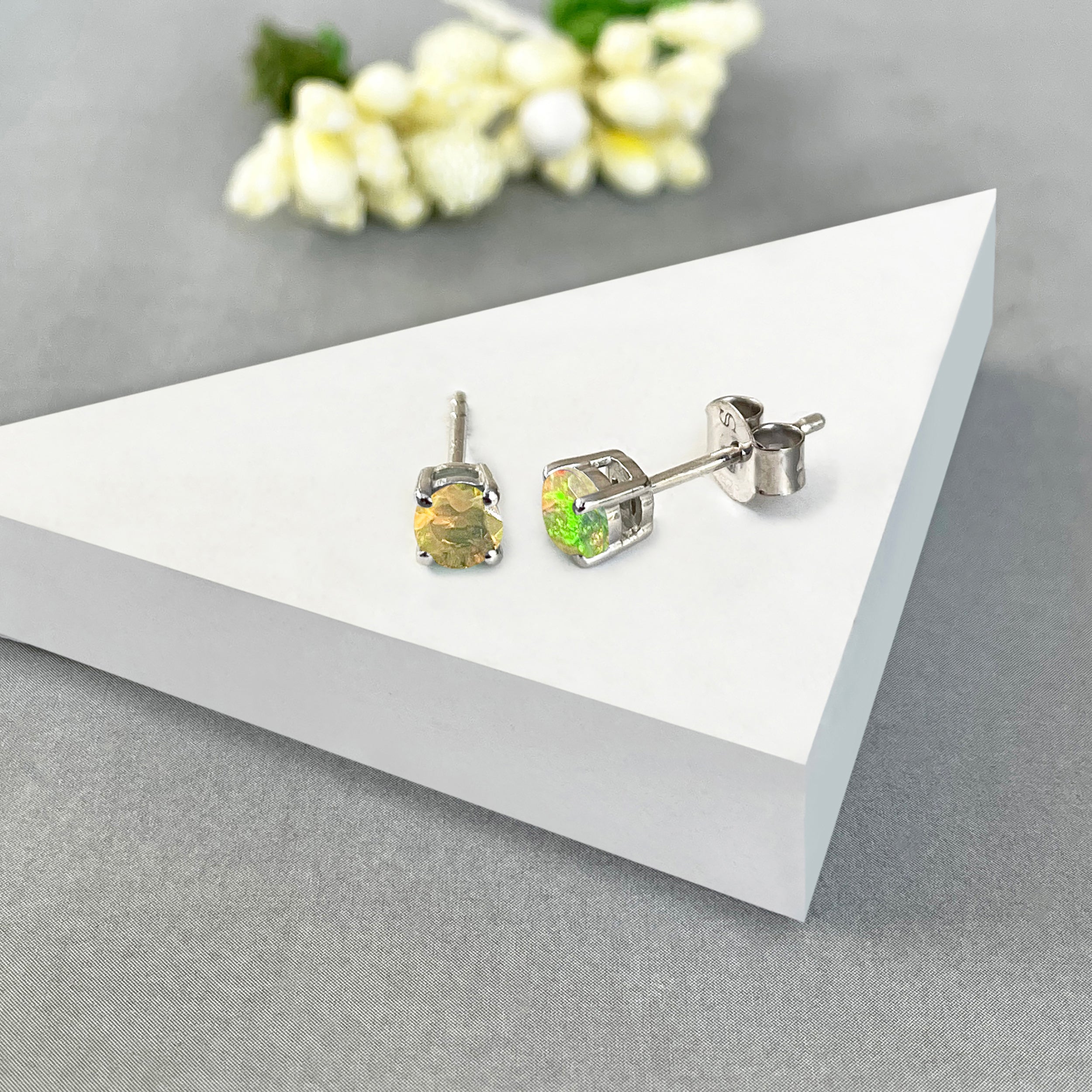 Opal Stud Earrings-(OPL-SE-1023.)