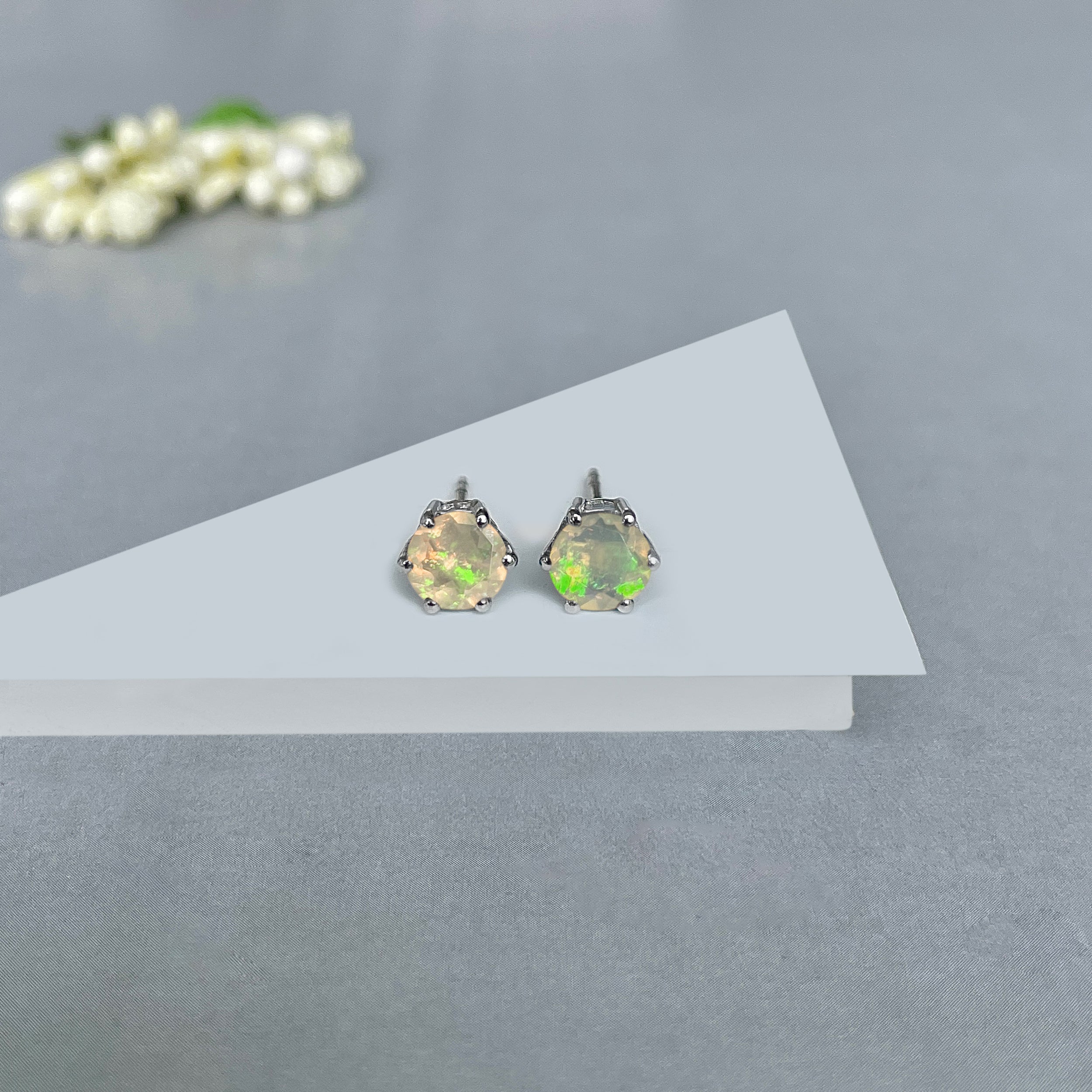 Opal Stud Earrings-(OPL-SE-1024.)