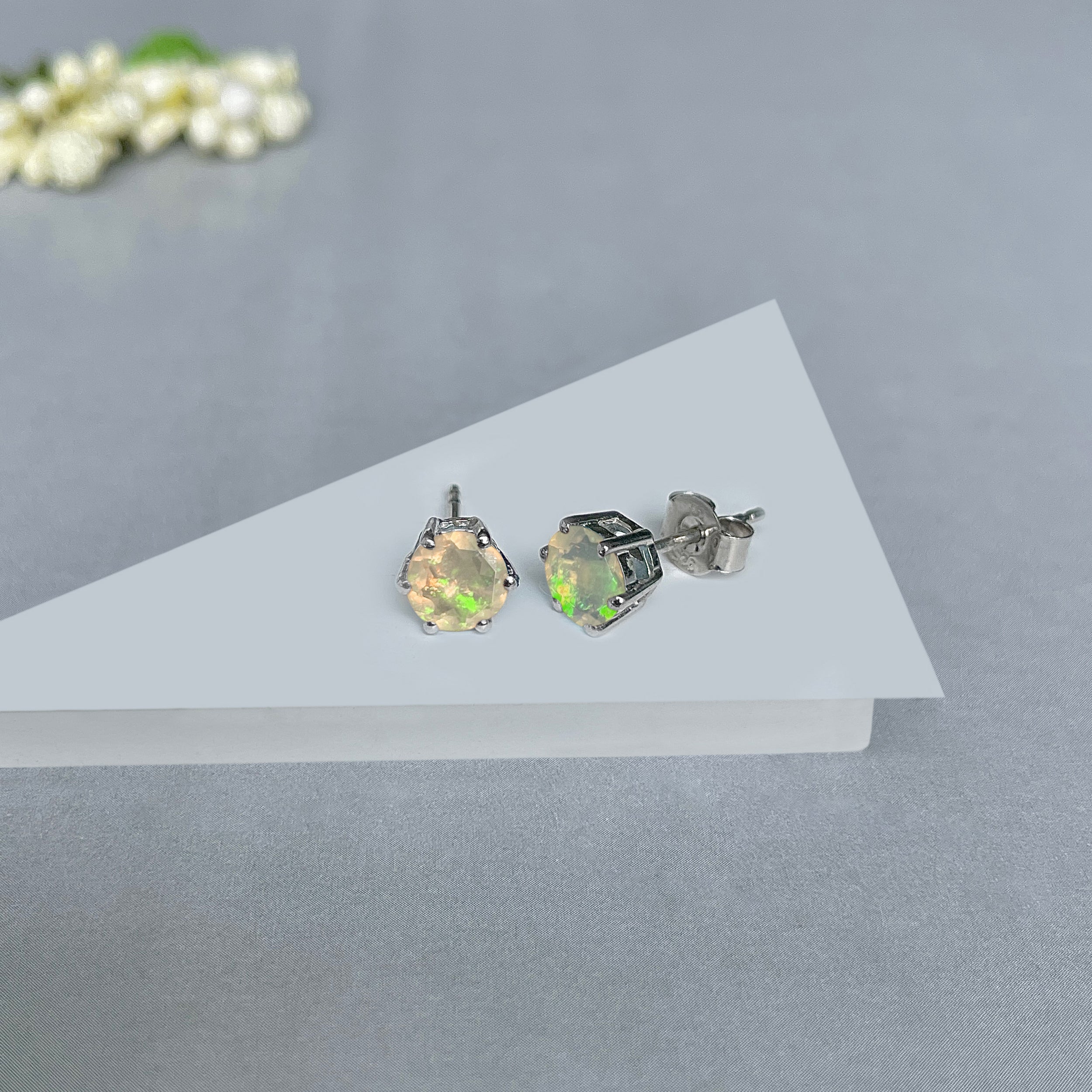 Opal Stud Earrings-(OPL-SE-1024.)