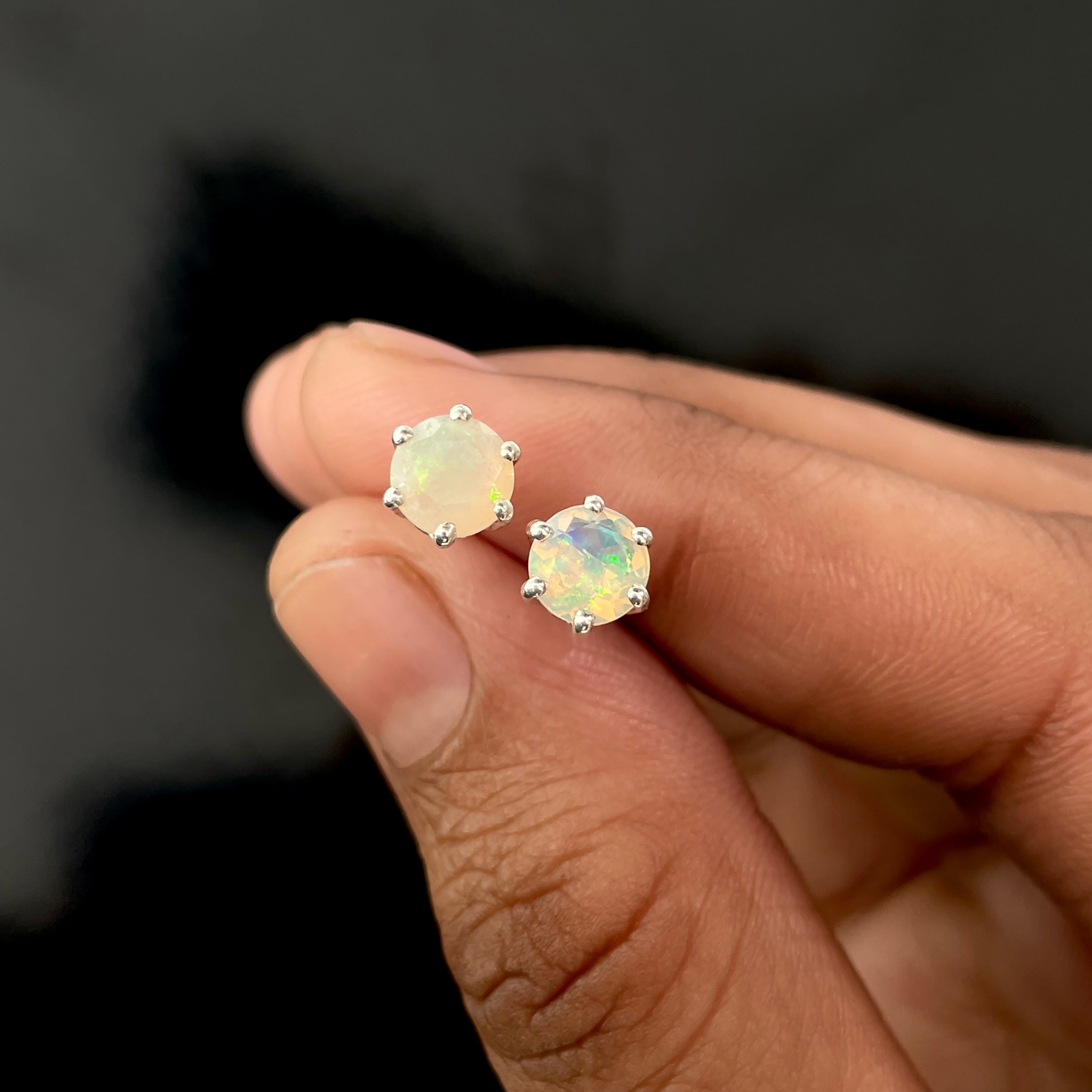 Opal Stud Earrings-(OPL-SE-1024.)