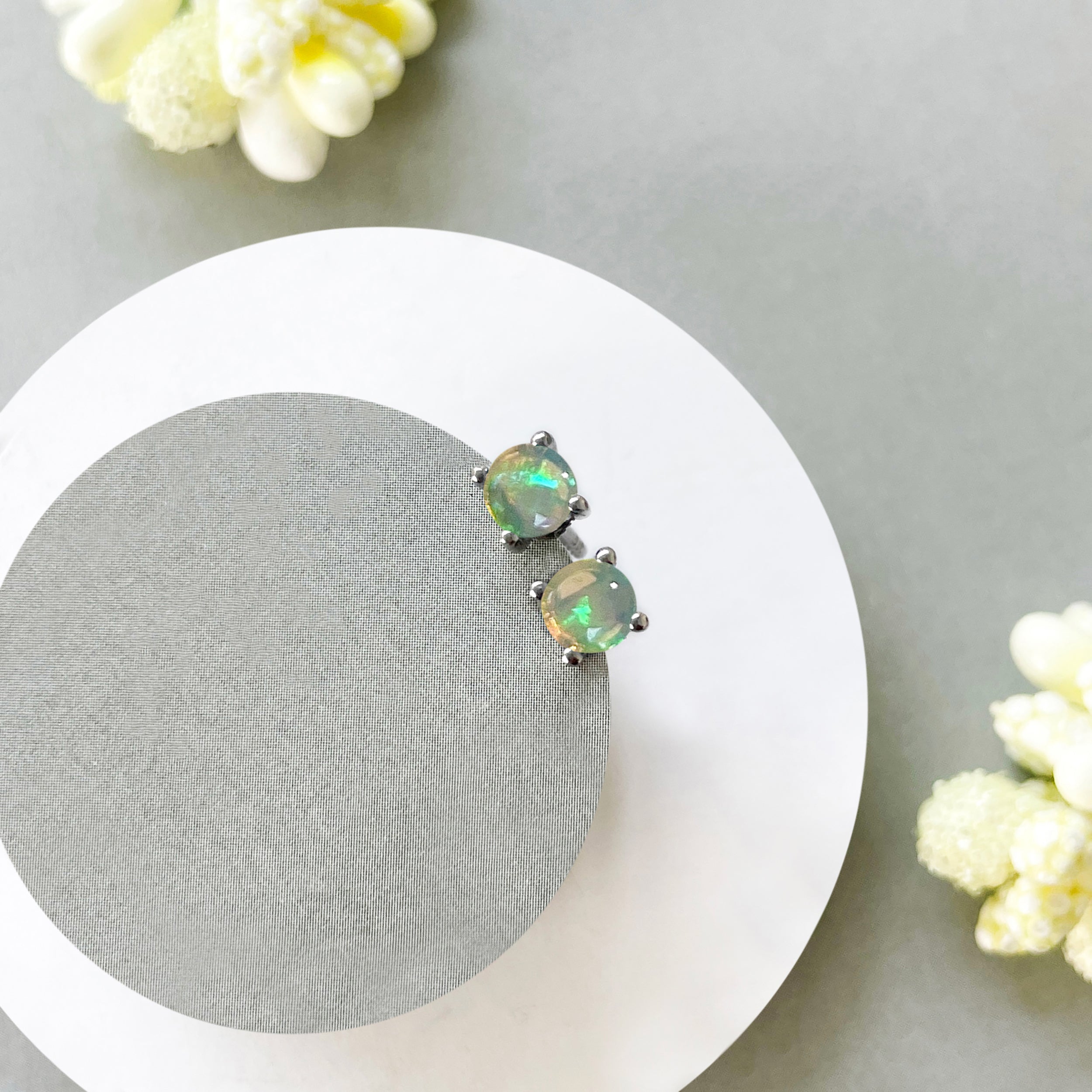 Opal Stud Earring-(OPL-SE-1068.)