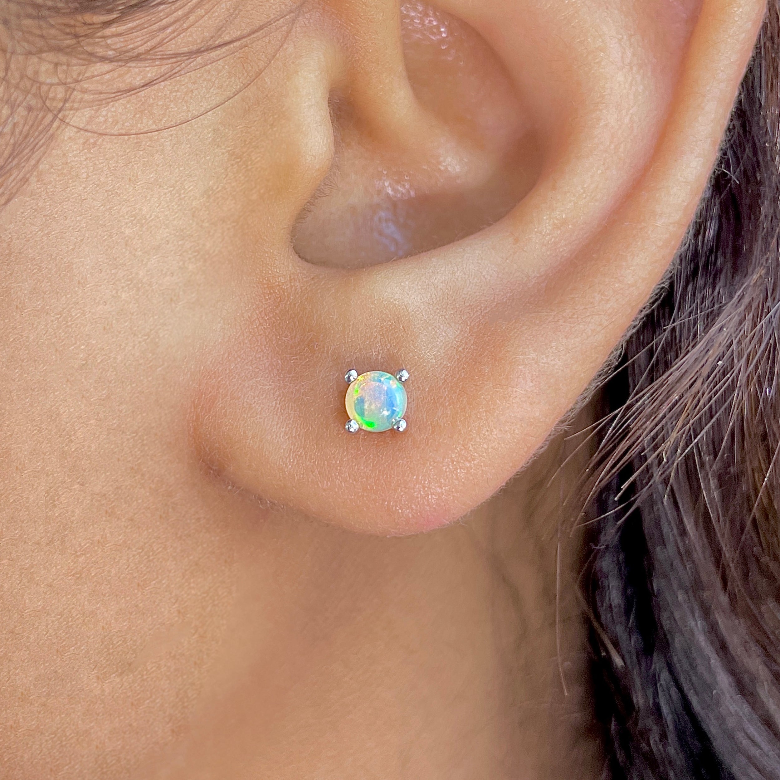 Opal Stud Earring-(OPL-SE-1068.)