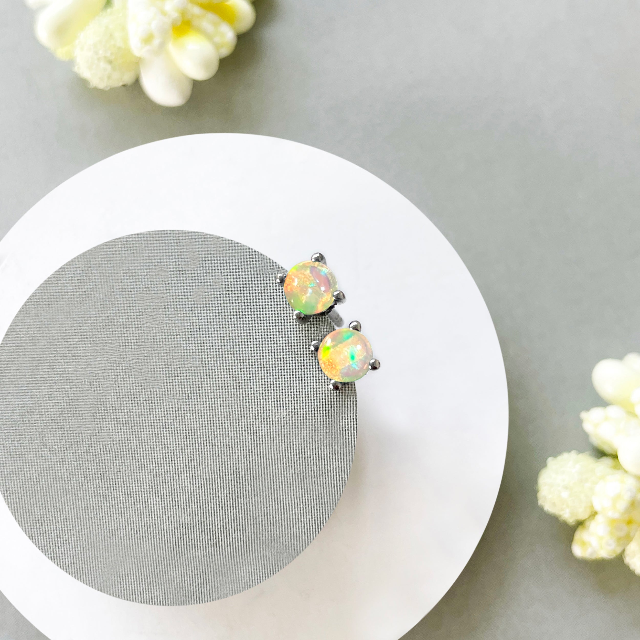 Opal Stud Earring-(OPL-SE-1068.)