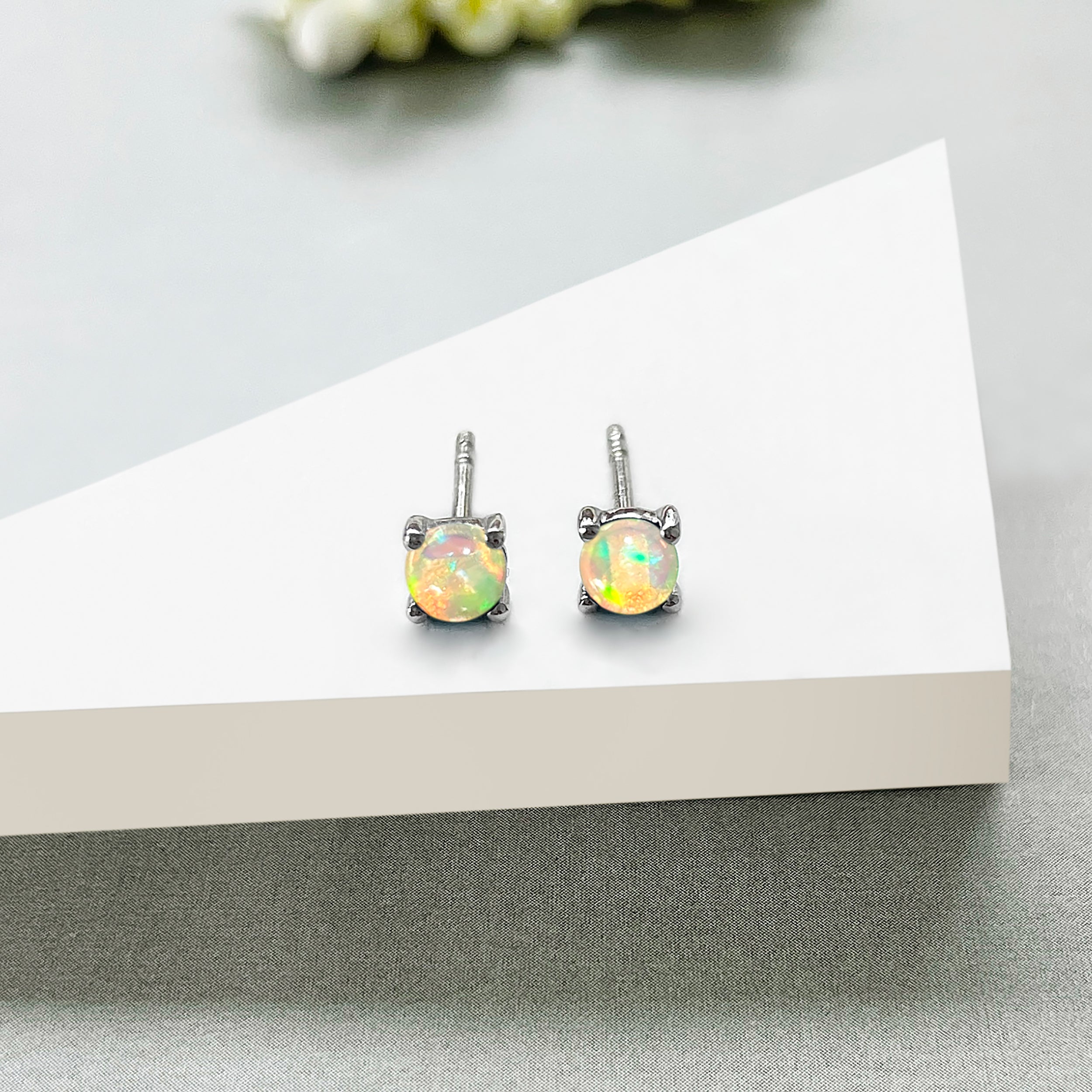 Opal Stud Earring-(OPL-SE-1068.)