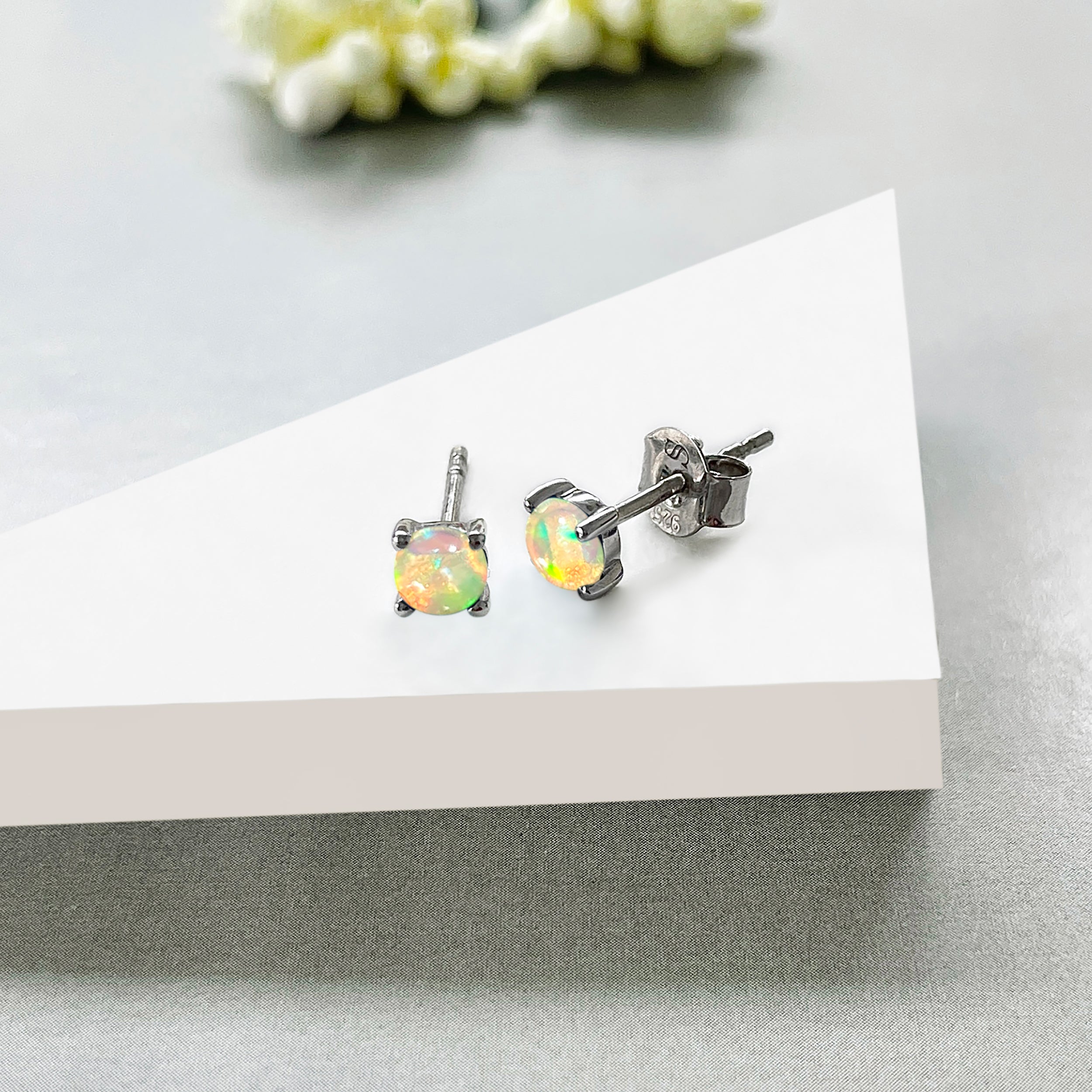 Opal Stud Earring-(OPL-SE-1068.)