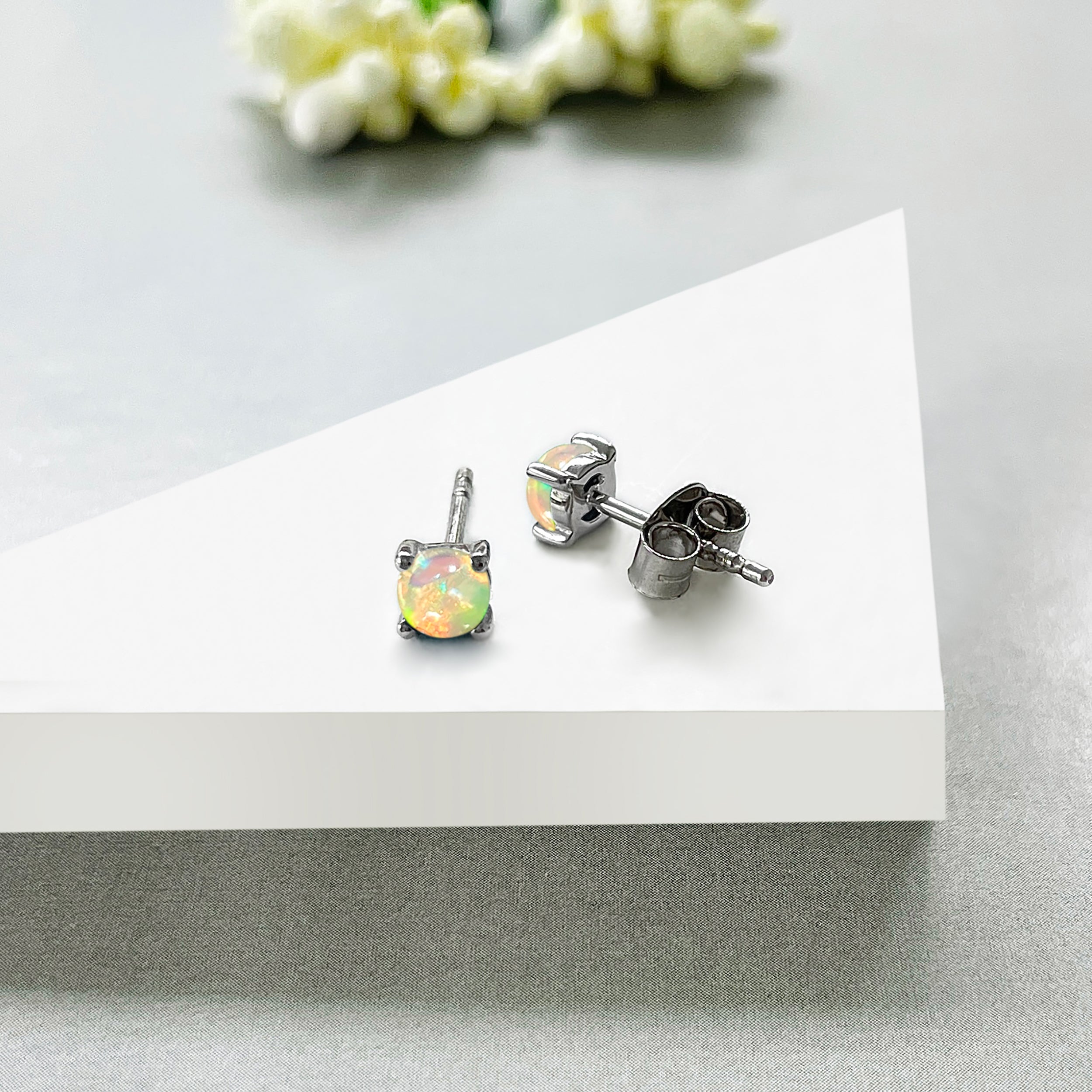 Opal Stud Earring-(OPL-SE-1068.)