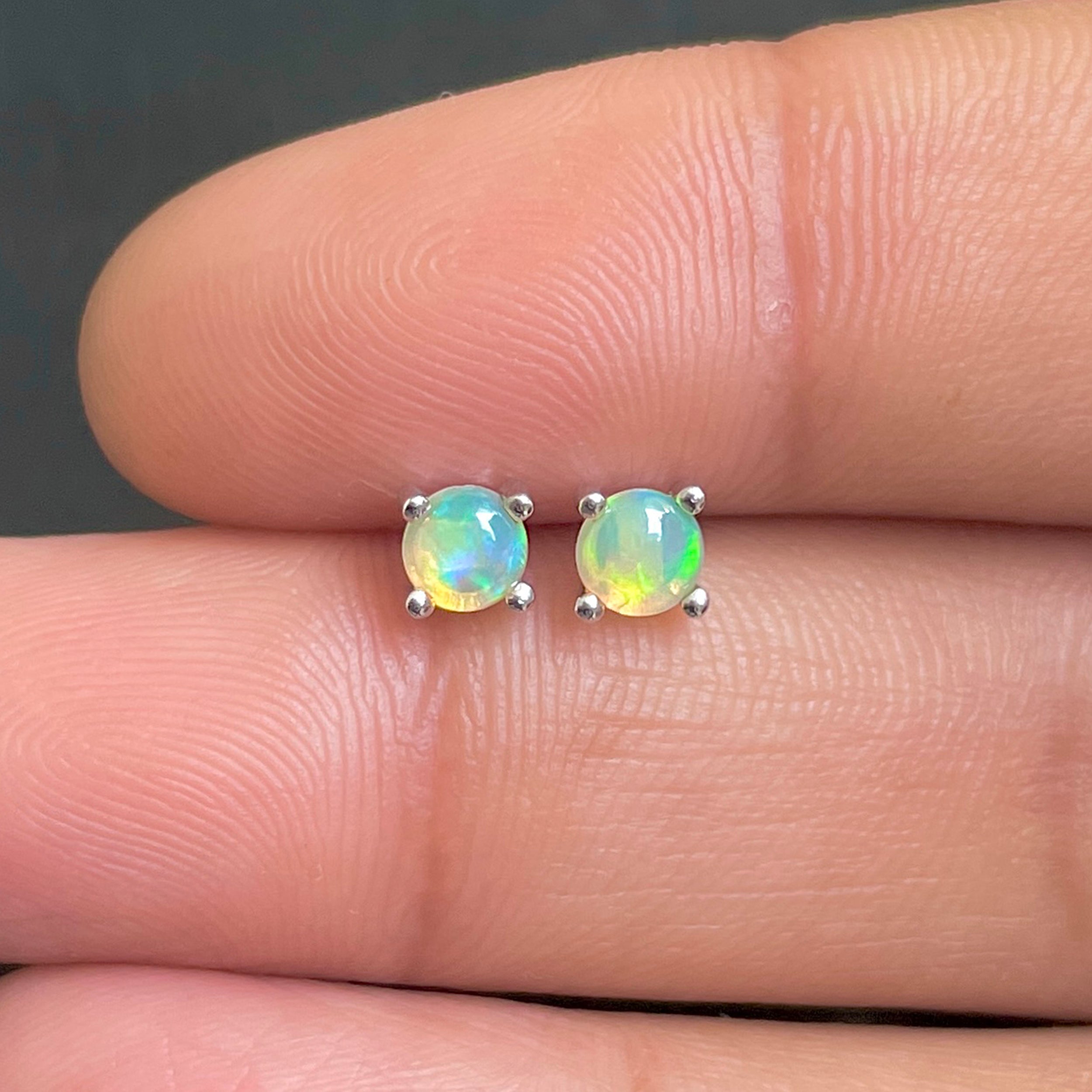 Opal Stud Earring-(OPL-SE-1068.)