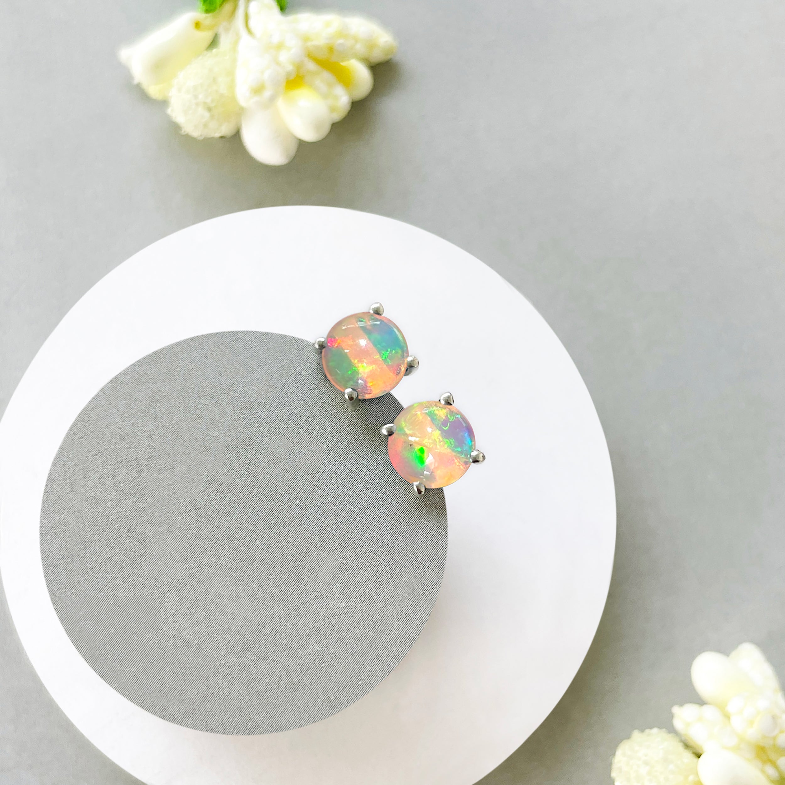 Opal Stud Earring-(OPL-SE-1069.)