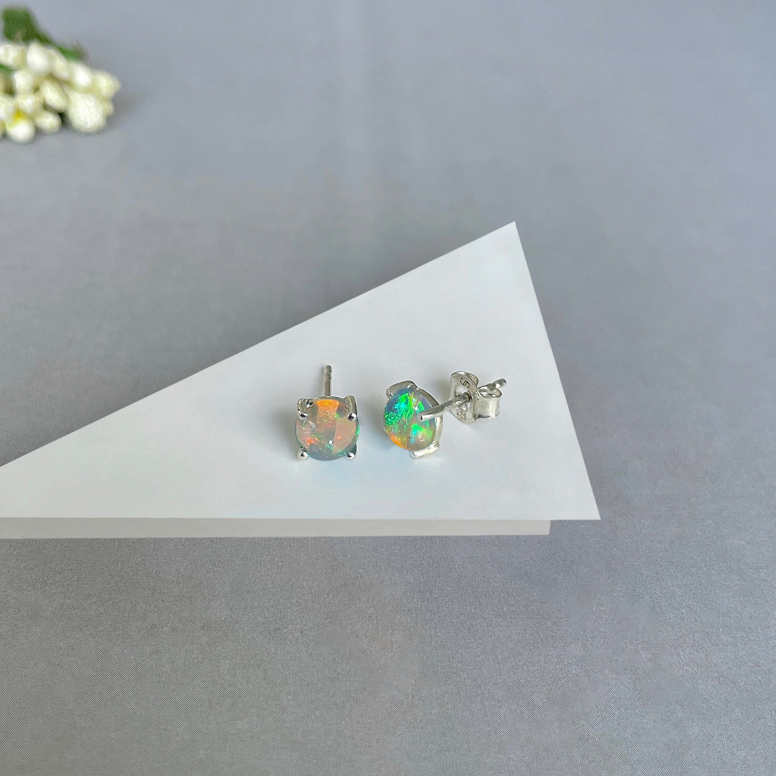 Opal Stud Earrings-(OPL-SE-1069.)