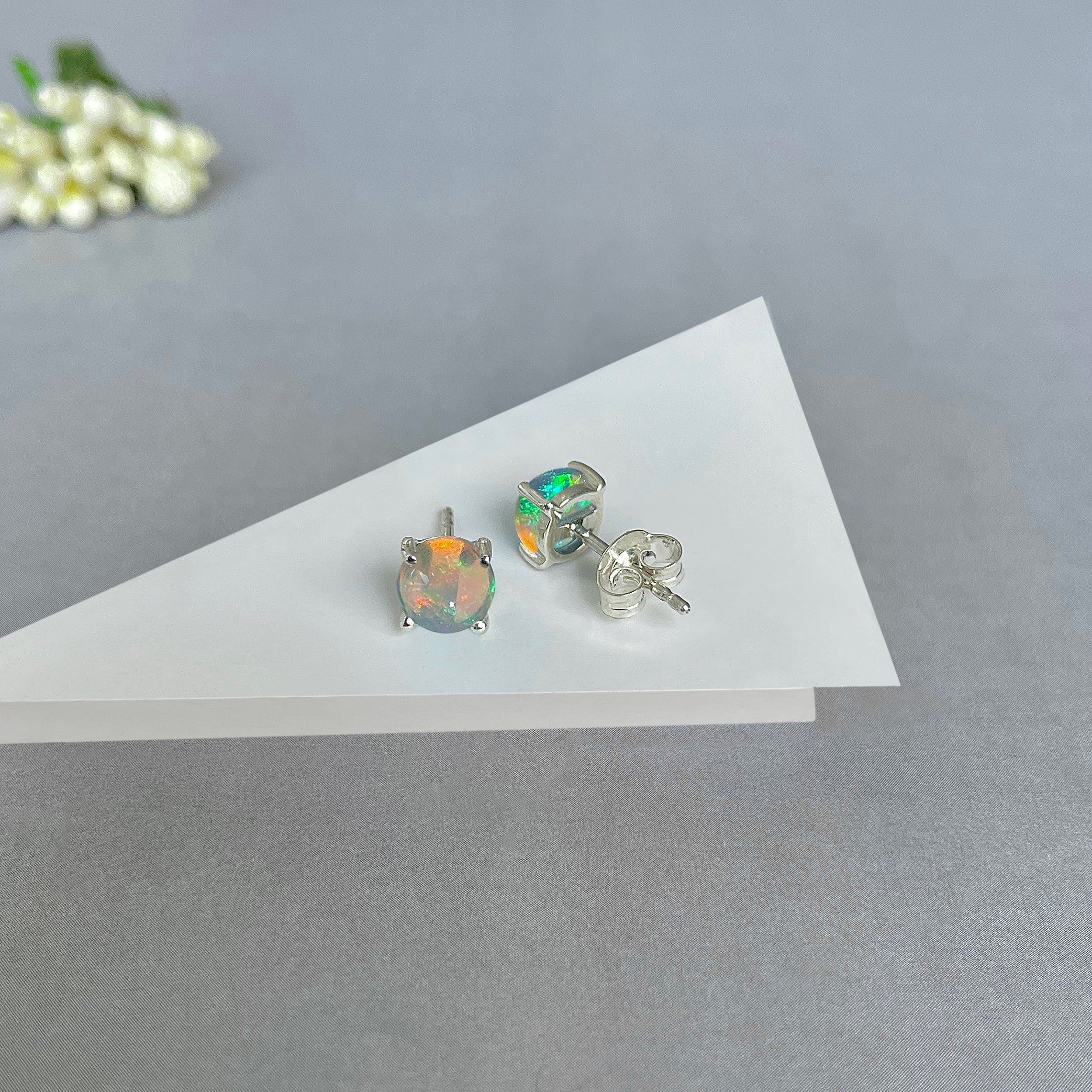 Opal Stud Earrings-(OPL-SE-1069.)