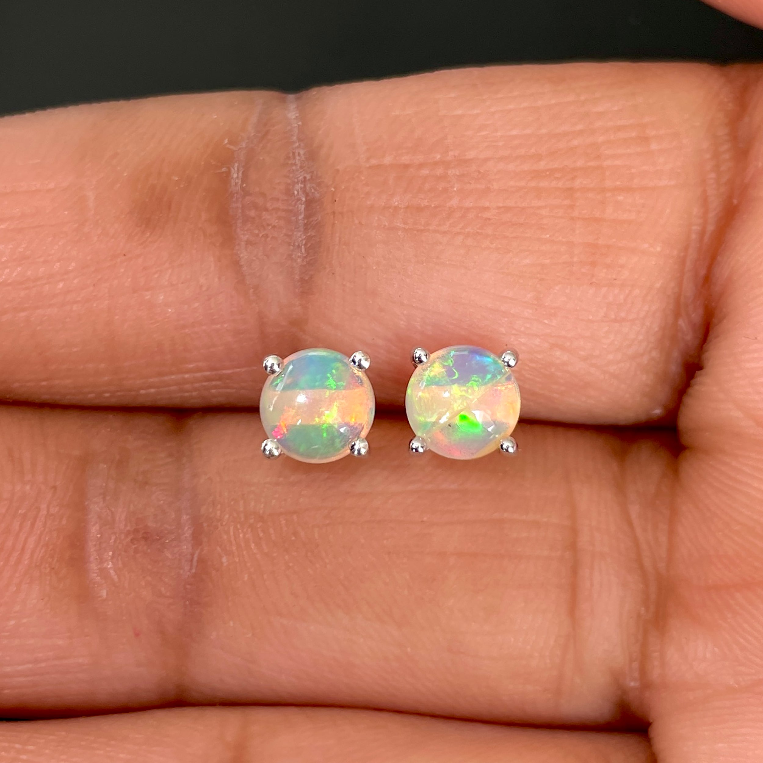Opal Stud Earring-(OPL-SE-1069.)
