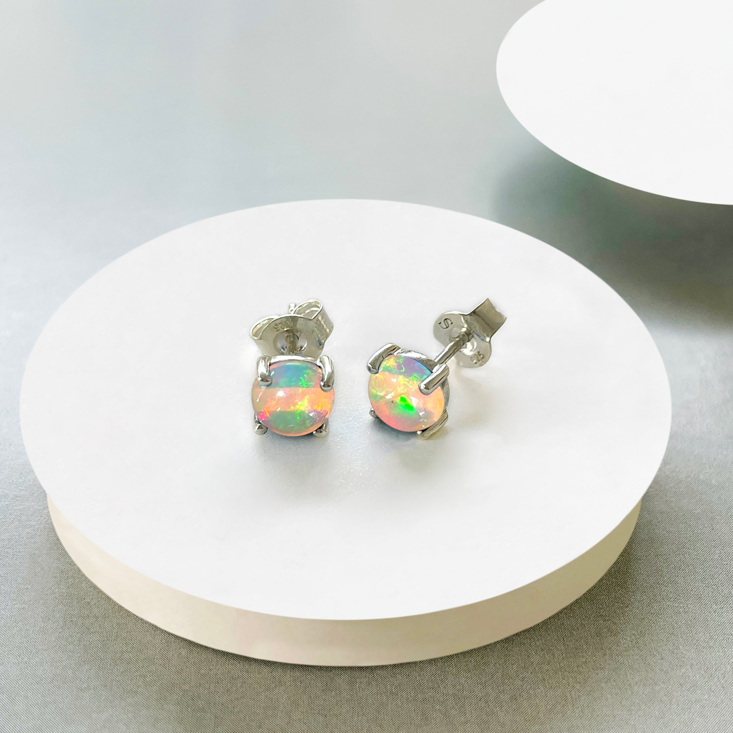 Opal Stud Earring-(OPL-SE-1069.)