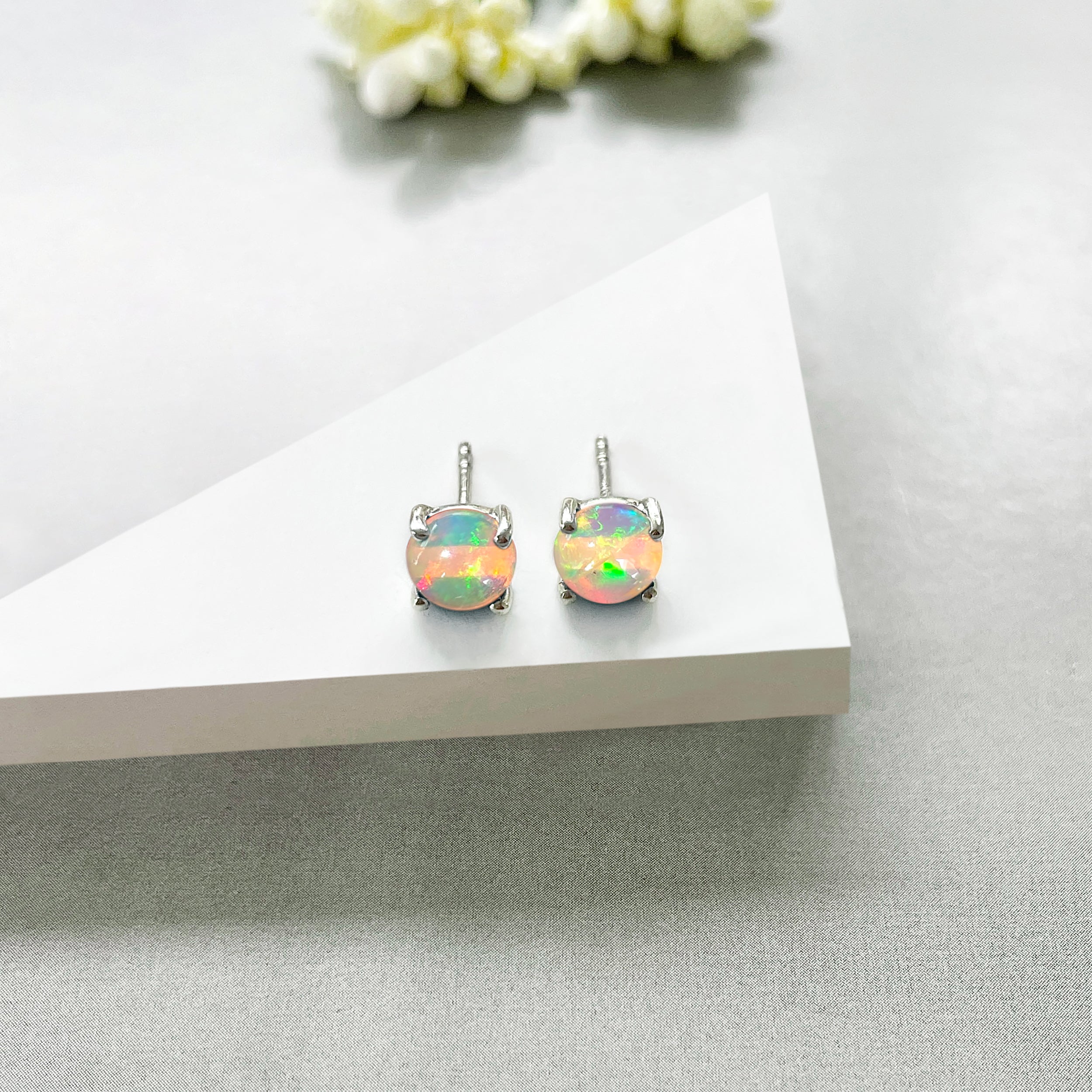 Opal Stud Earring-(OPL-SE-1069.)