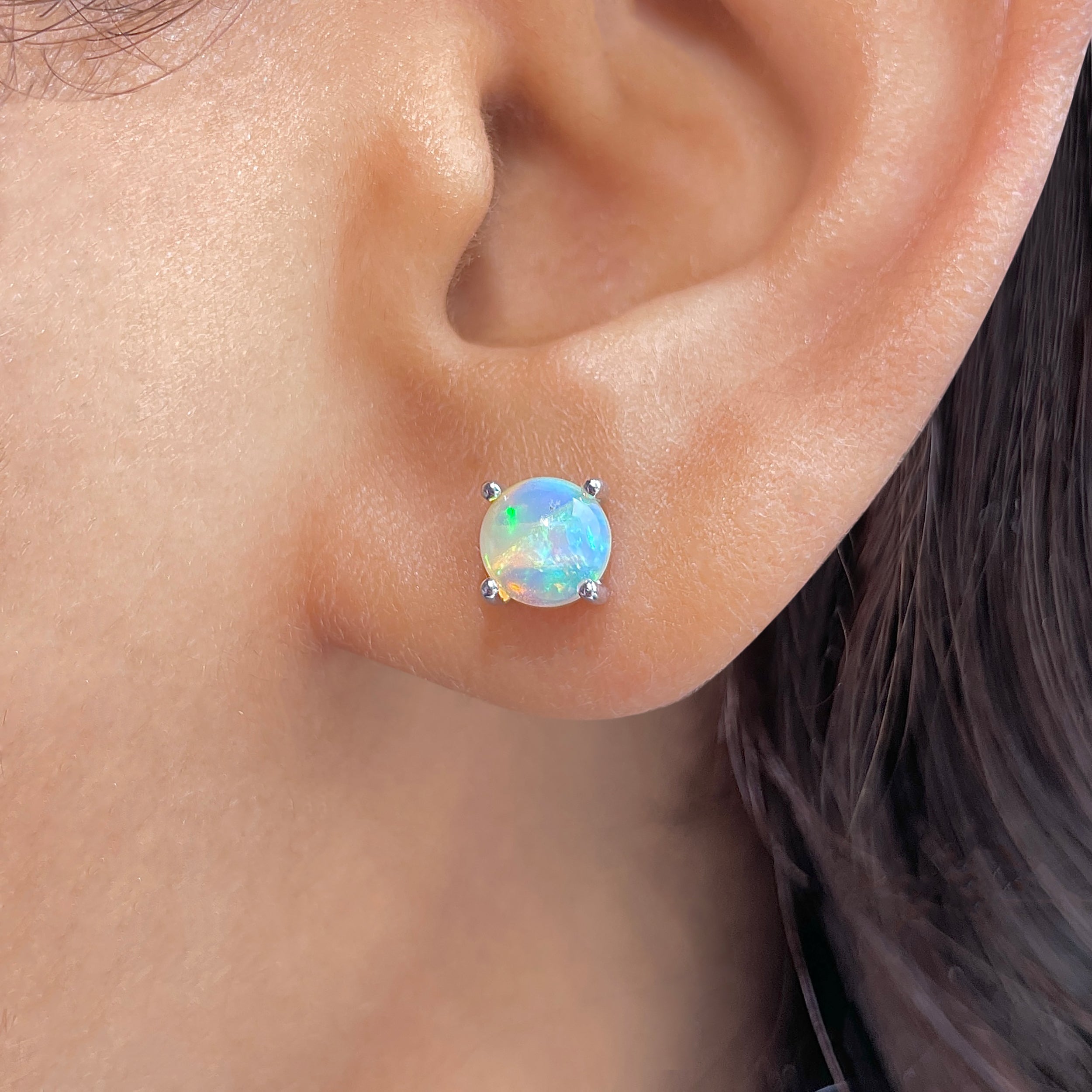 Opal Stud Earring-(OPL-SE-1069.)