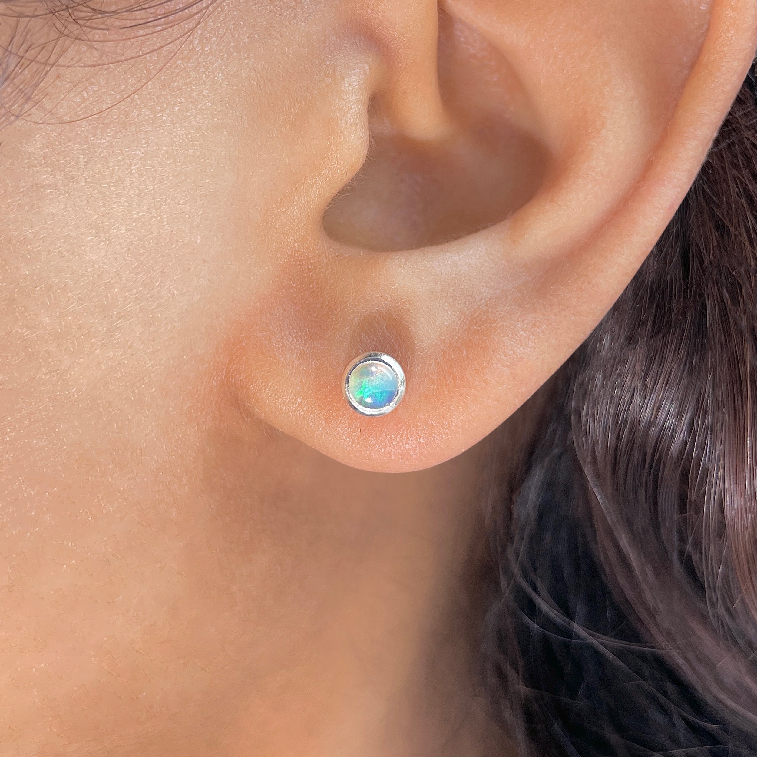 Opal Stud Earring-(OPL-SE-1072.)