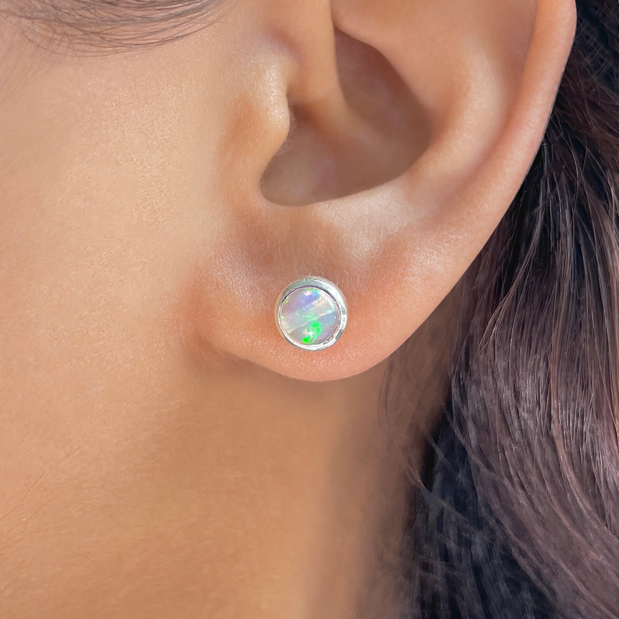 Opal Stud Earring-(OPL-SE-1073.)