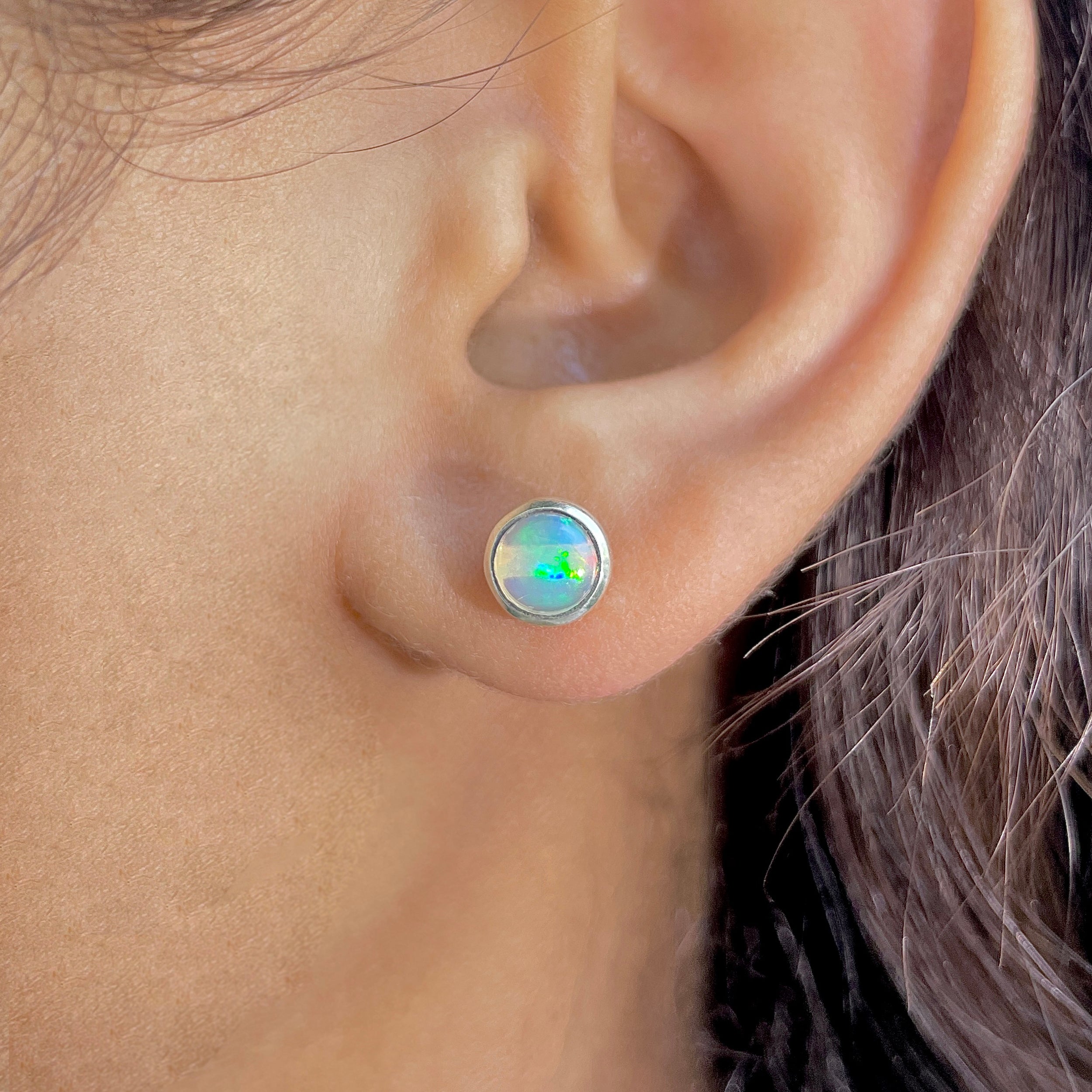 Opal Stud Earring-(OPL-SE-1073.)
